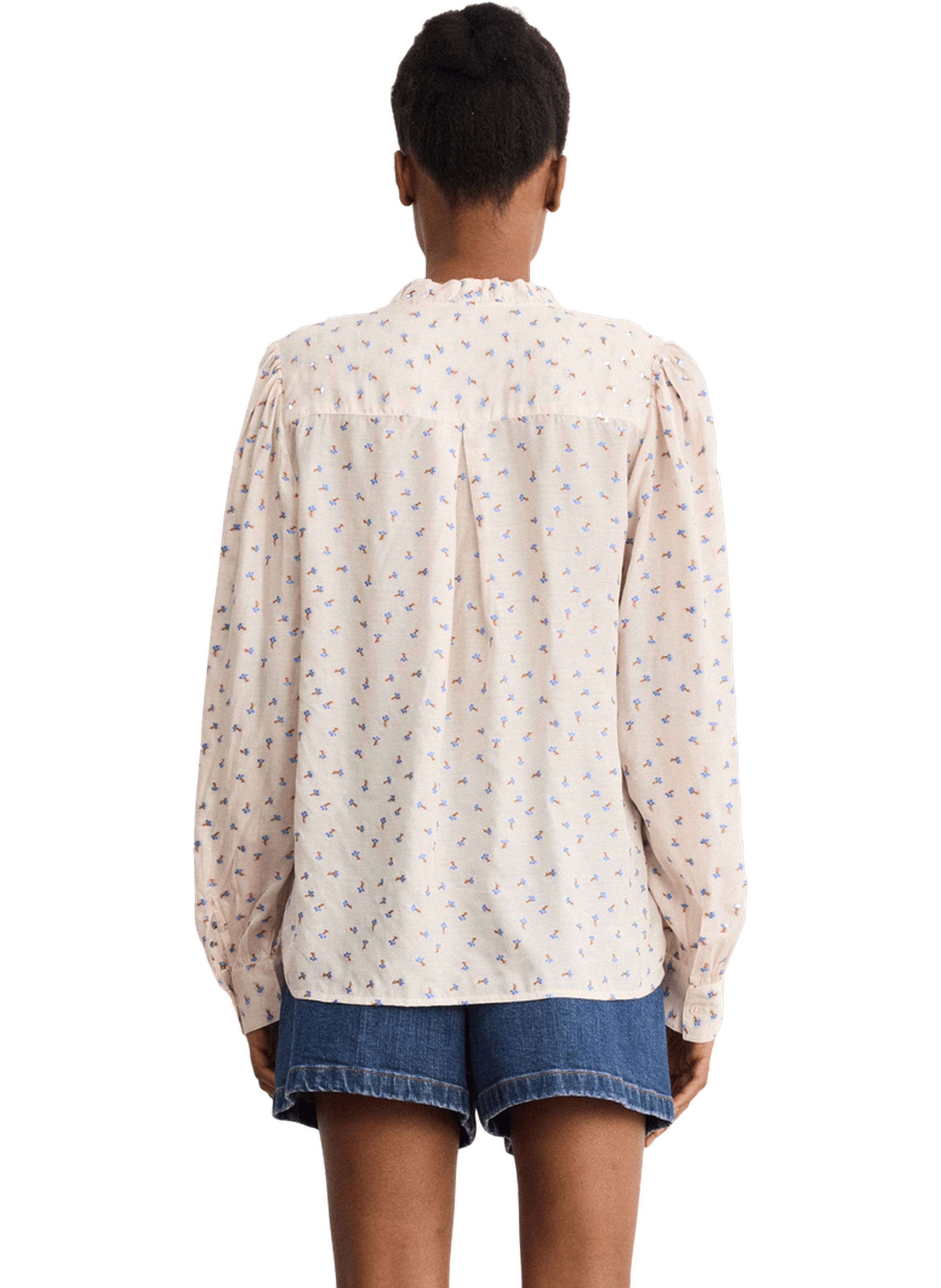 Chemise à volants et jacquard - chaima PABLO Beige