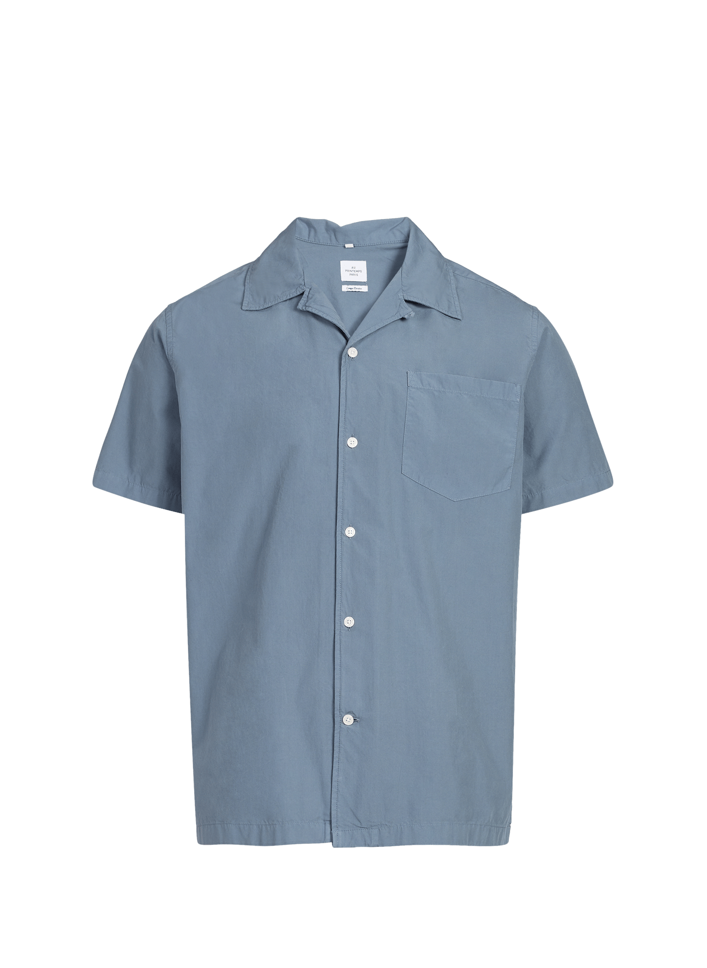 Chemise droite boutonnée unie AU PRINTEMPS PARIS Bleu