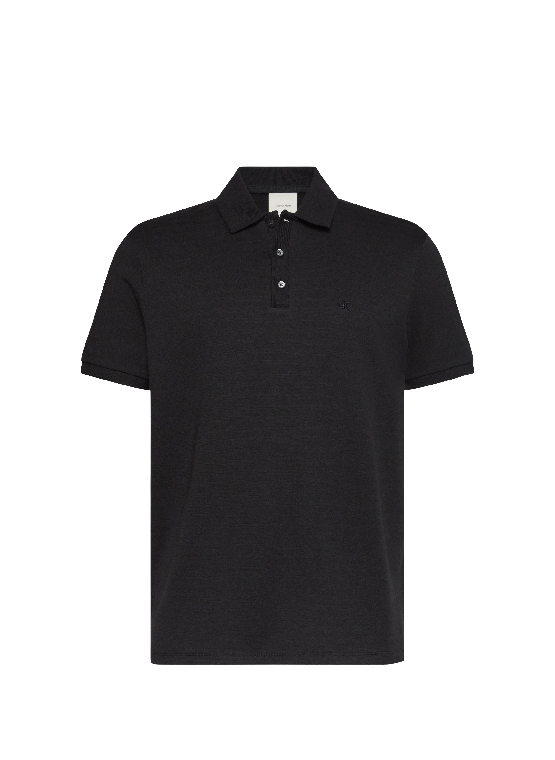 Polo manches courtes en coton mélangé CALVIN KLEIN Noir