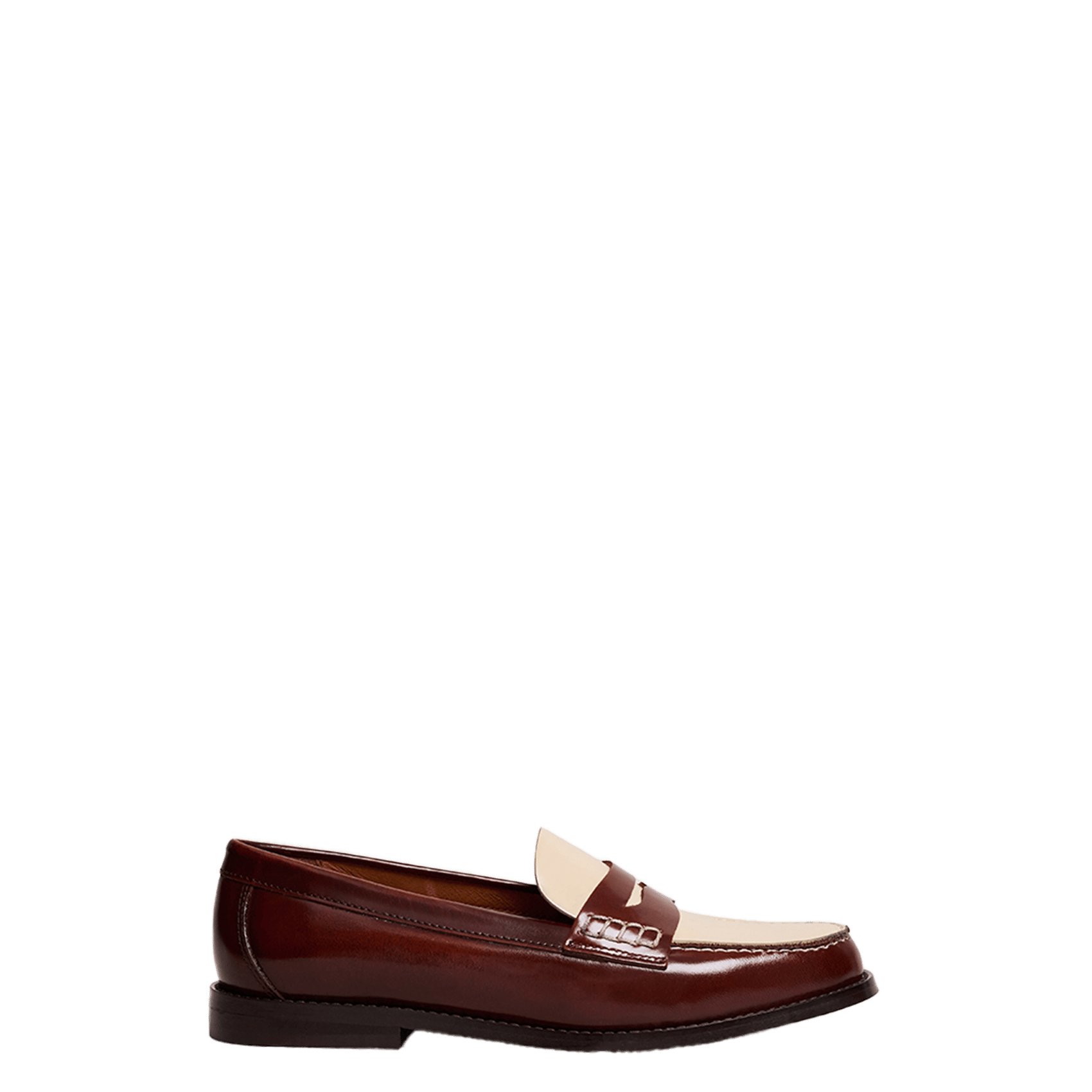 Mocassins bicolore en cuir audelya JONAK Marron
