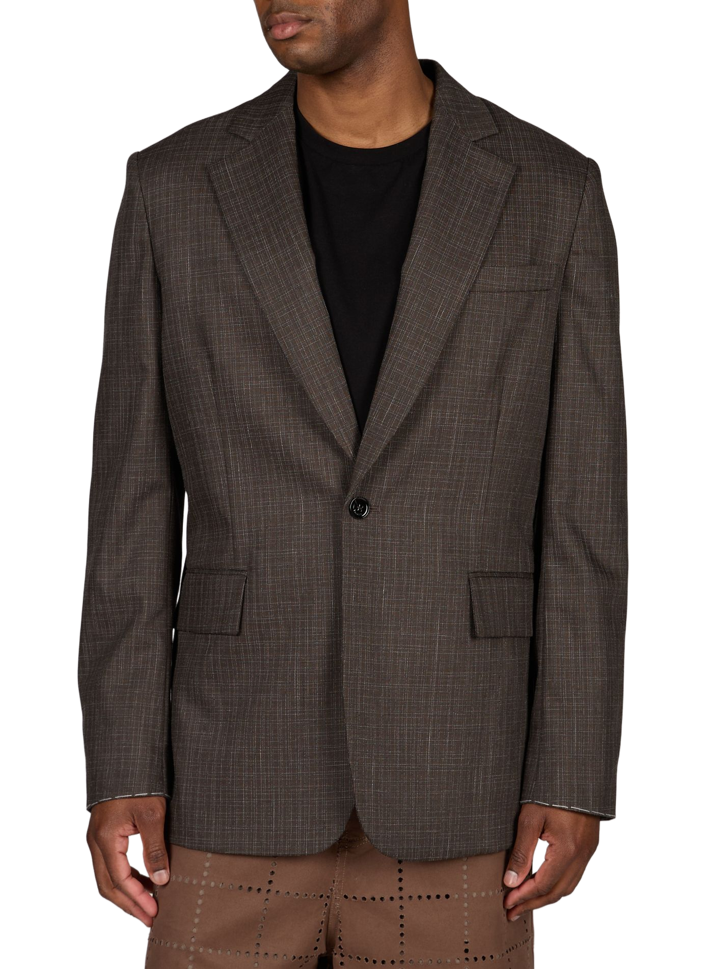 Veste cintrée à col tailleur LACOSTE Marron