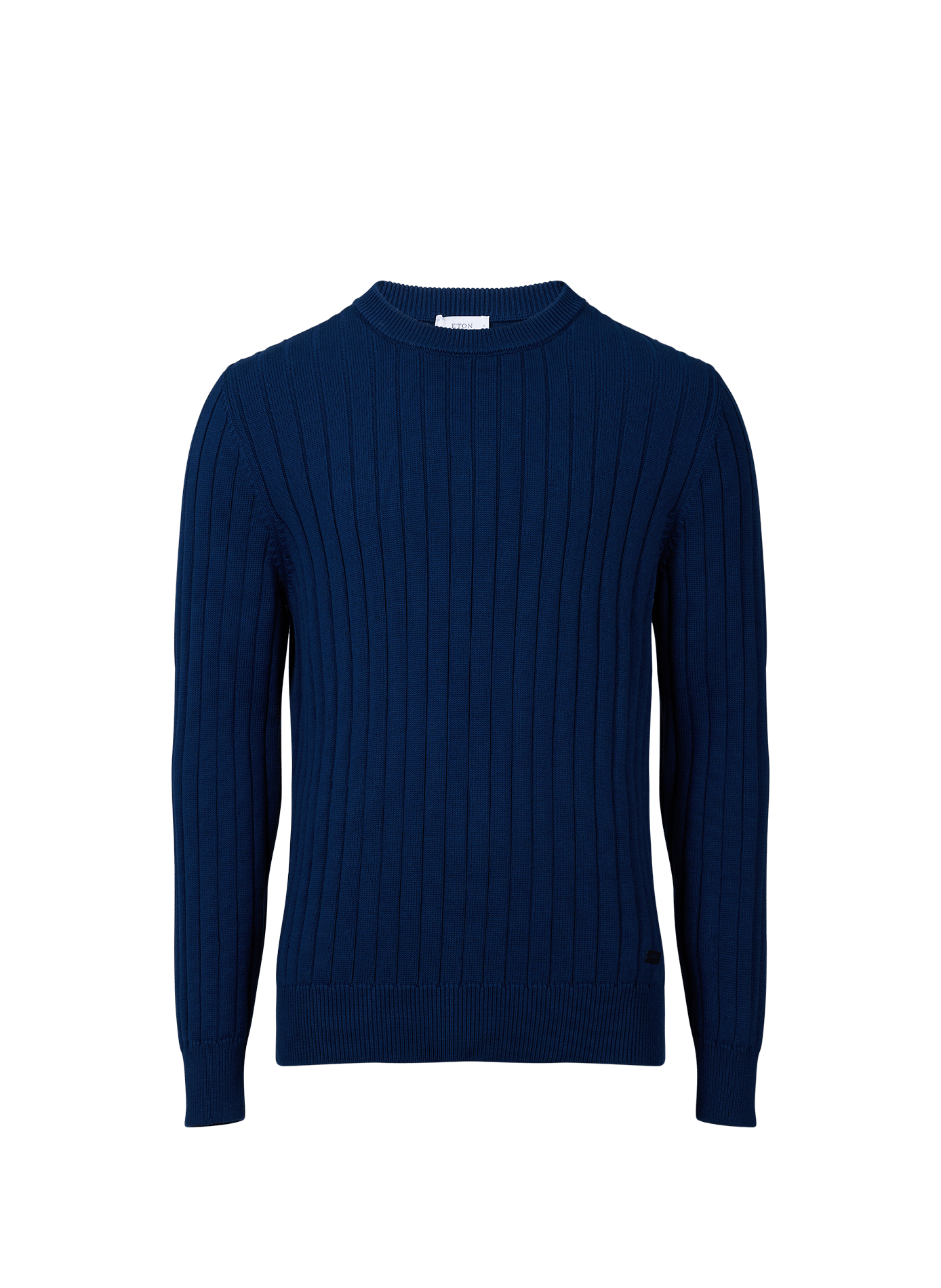 Pull col rond en coton ETON Bleu