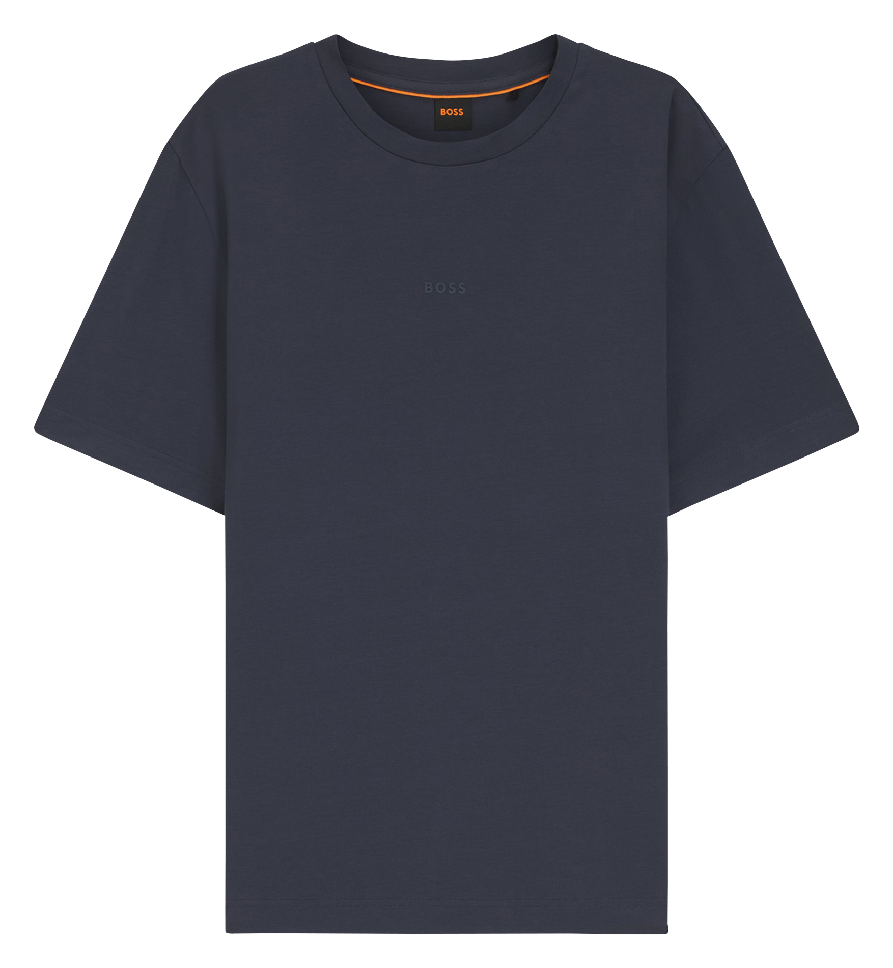 Tee-shirt col rond en coton mélangé BOSS Bleu