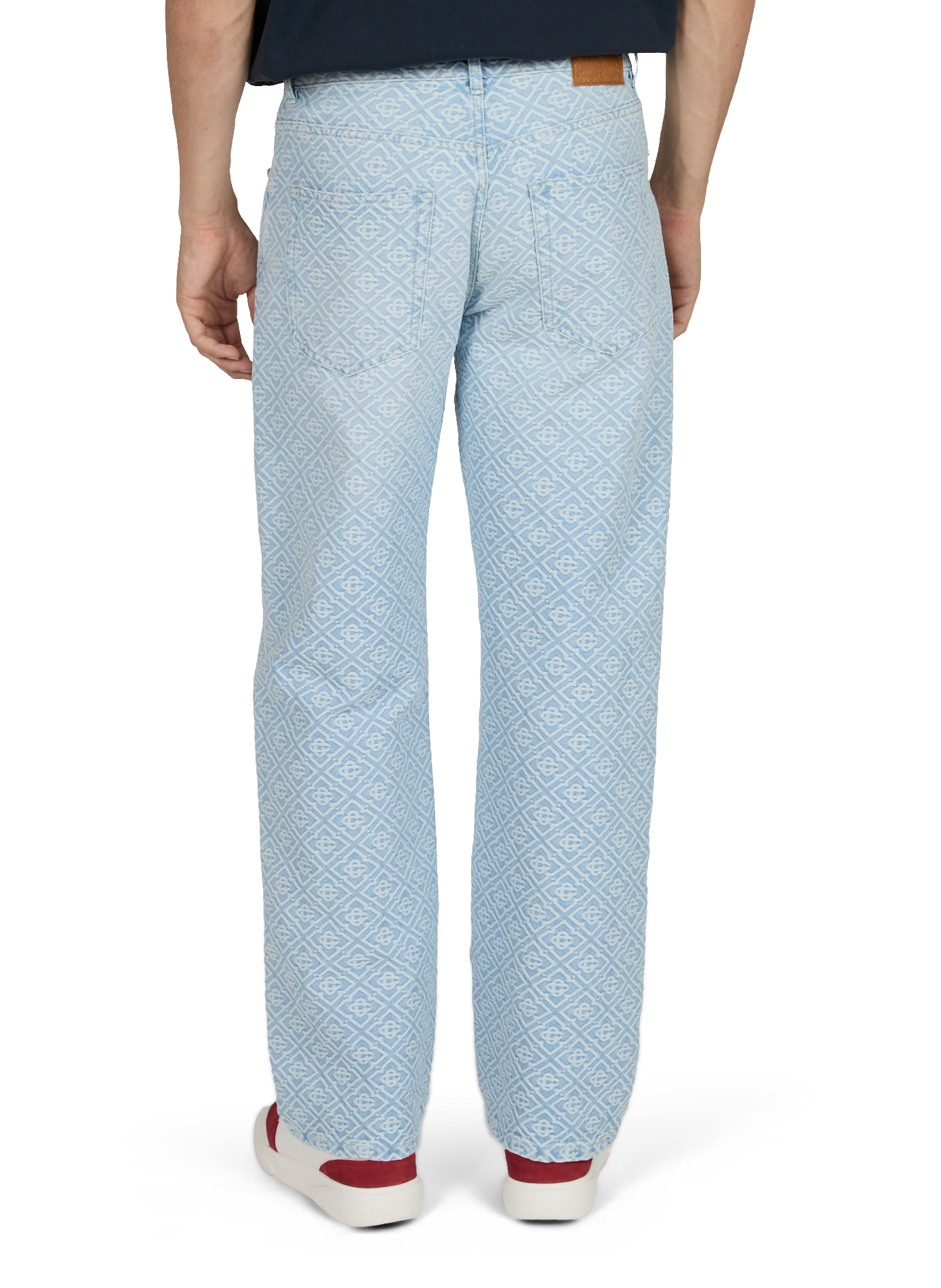 Jean droit à jacquard monogramme en coton | Bleu CASABLANCA PARIS Homme