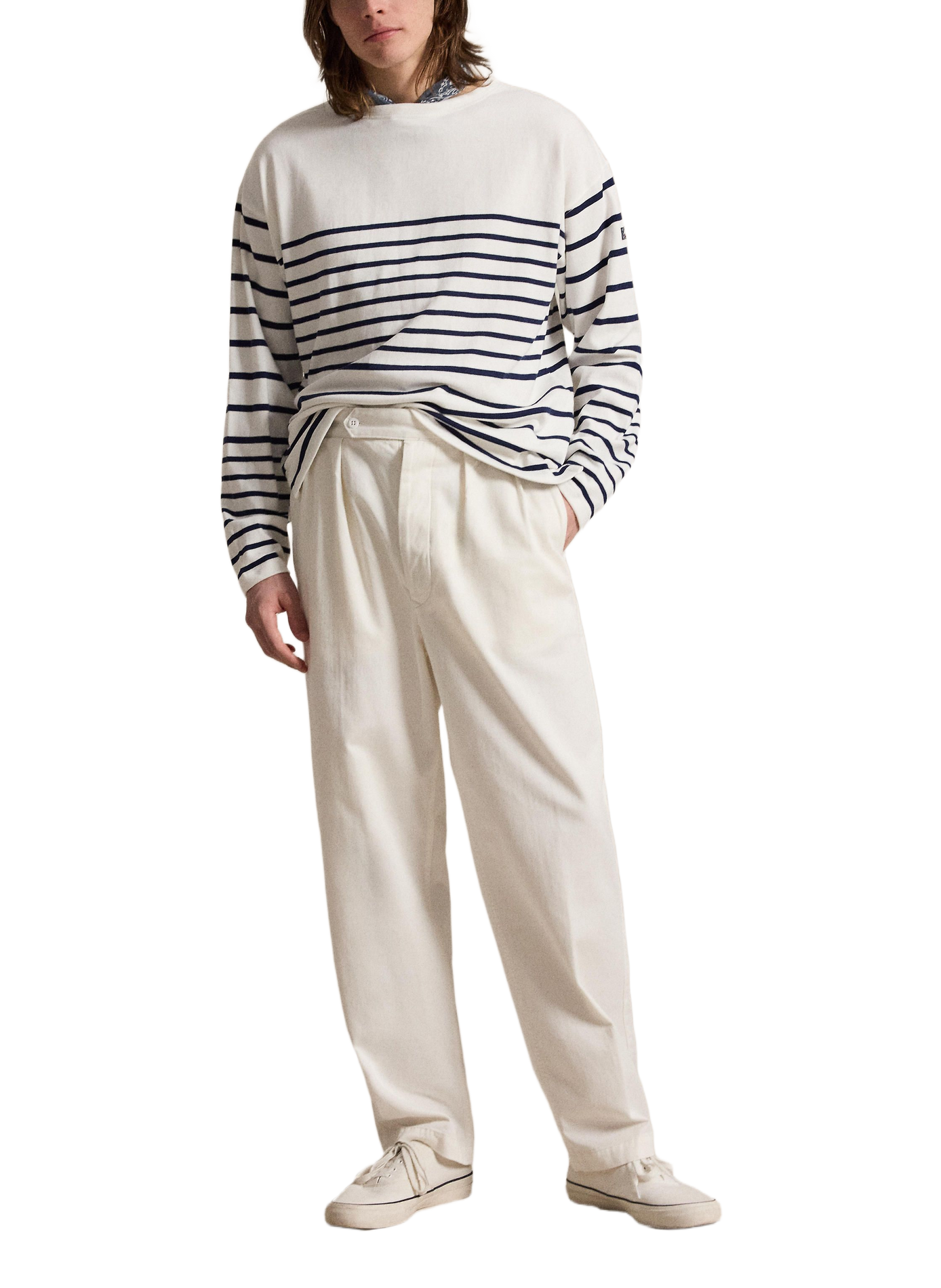 Straight cut cotton sailor stripe sweater POLO RALPH LAUREN Blue