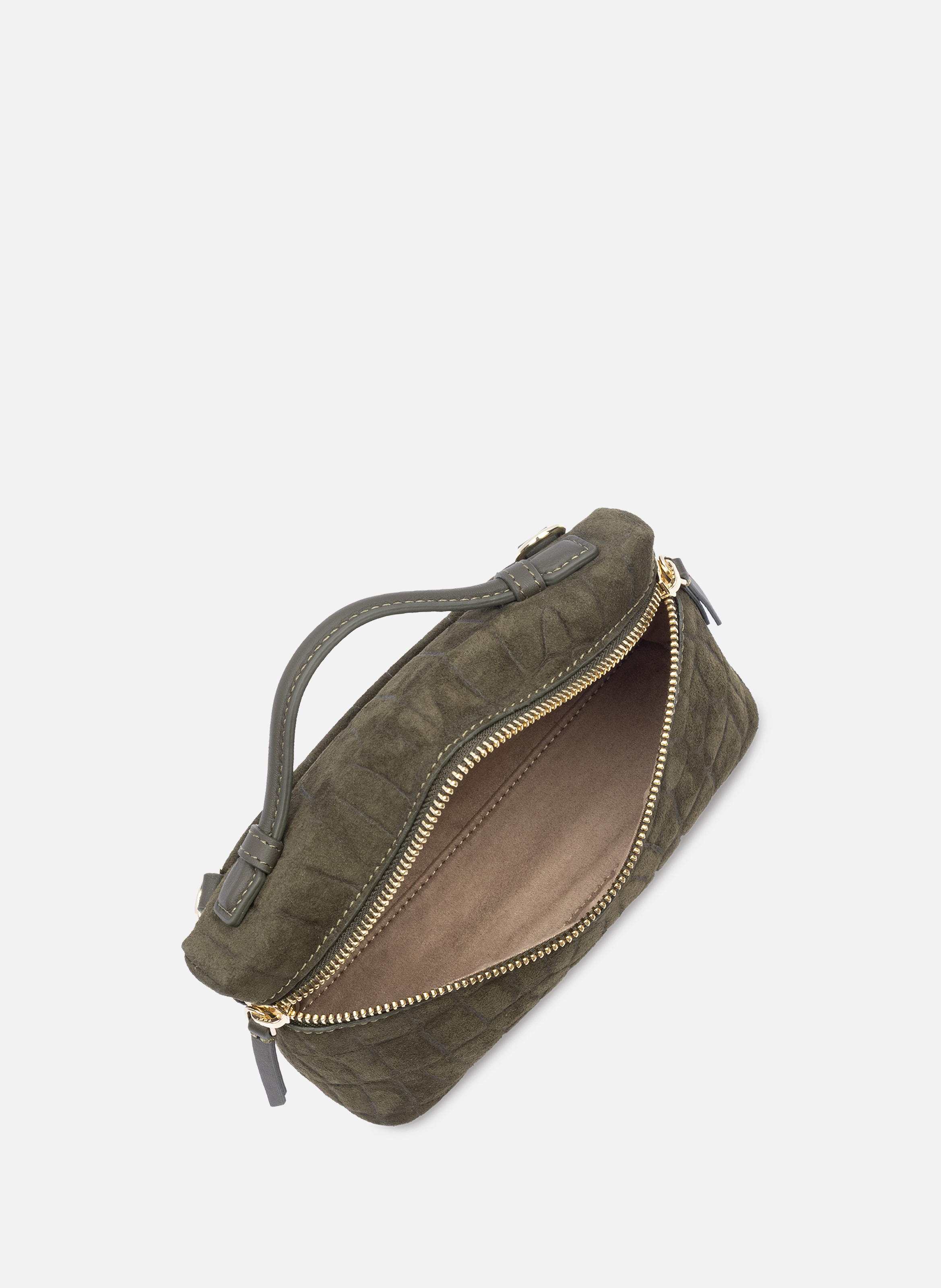 Kleine doosvormige tas - suède-effect | Kaki LANCASTER Dames