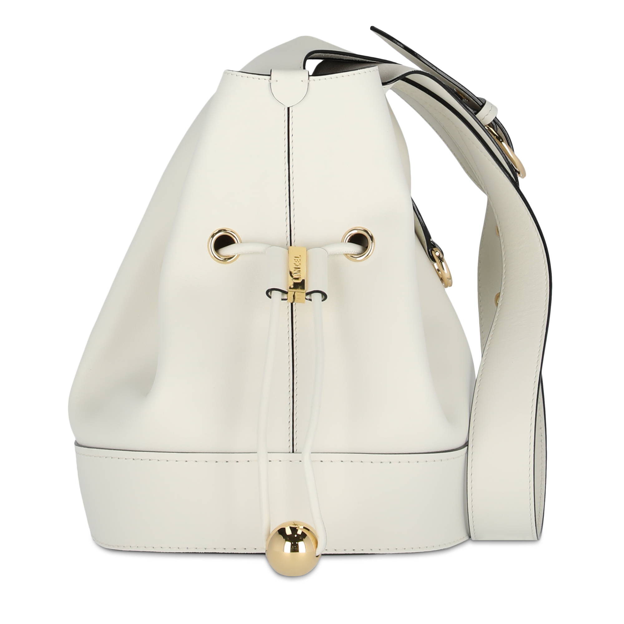 Emmertas, schoudertasstijl, glad runderleer met suède voering. LANCEL Wit