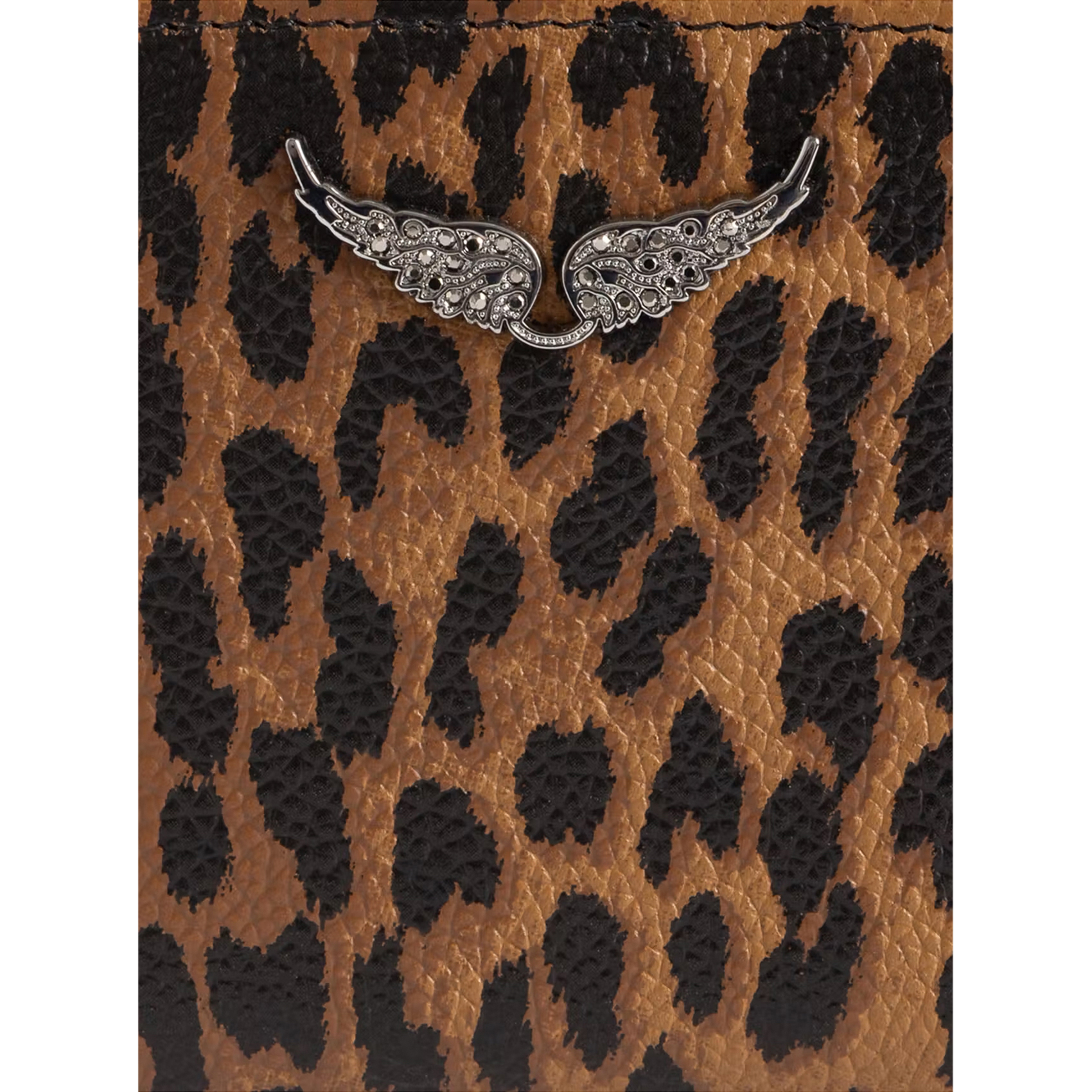 Portefeuille zippé léopard en cuir rock reversible ZADIG&VOLTAIRE Bruin