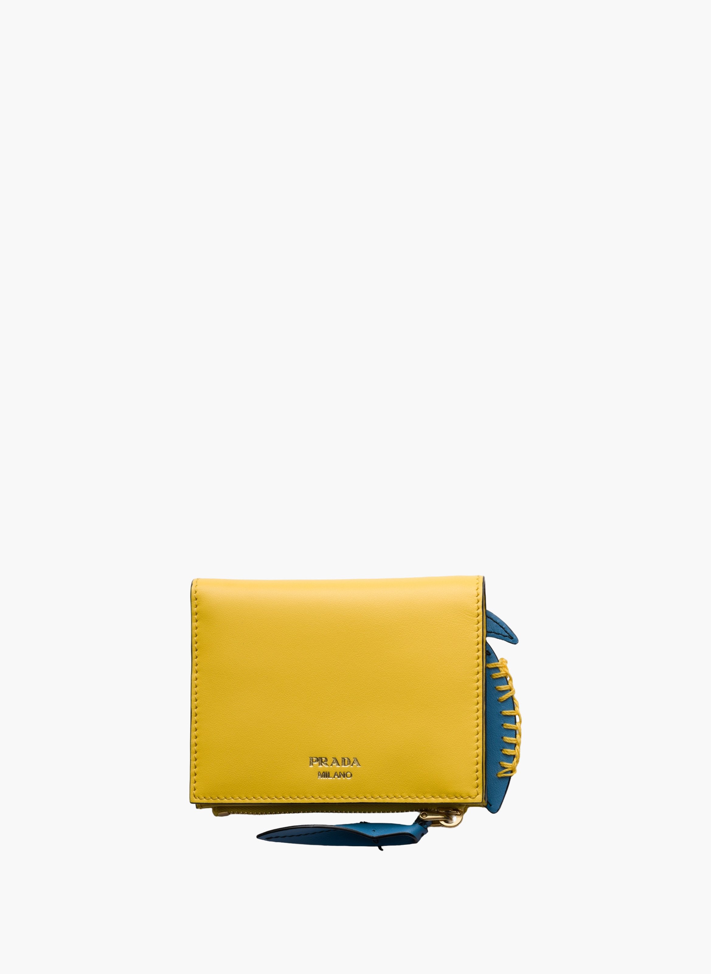 Petit portefeuille en cuir PRADA Bleu