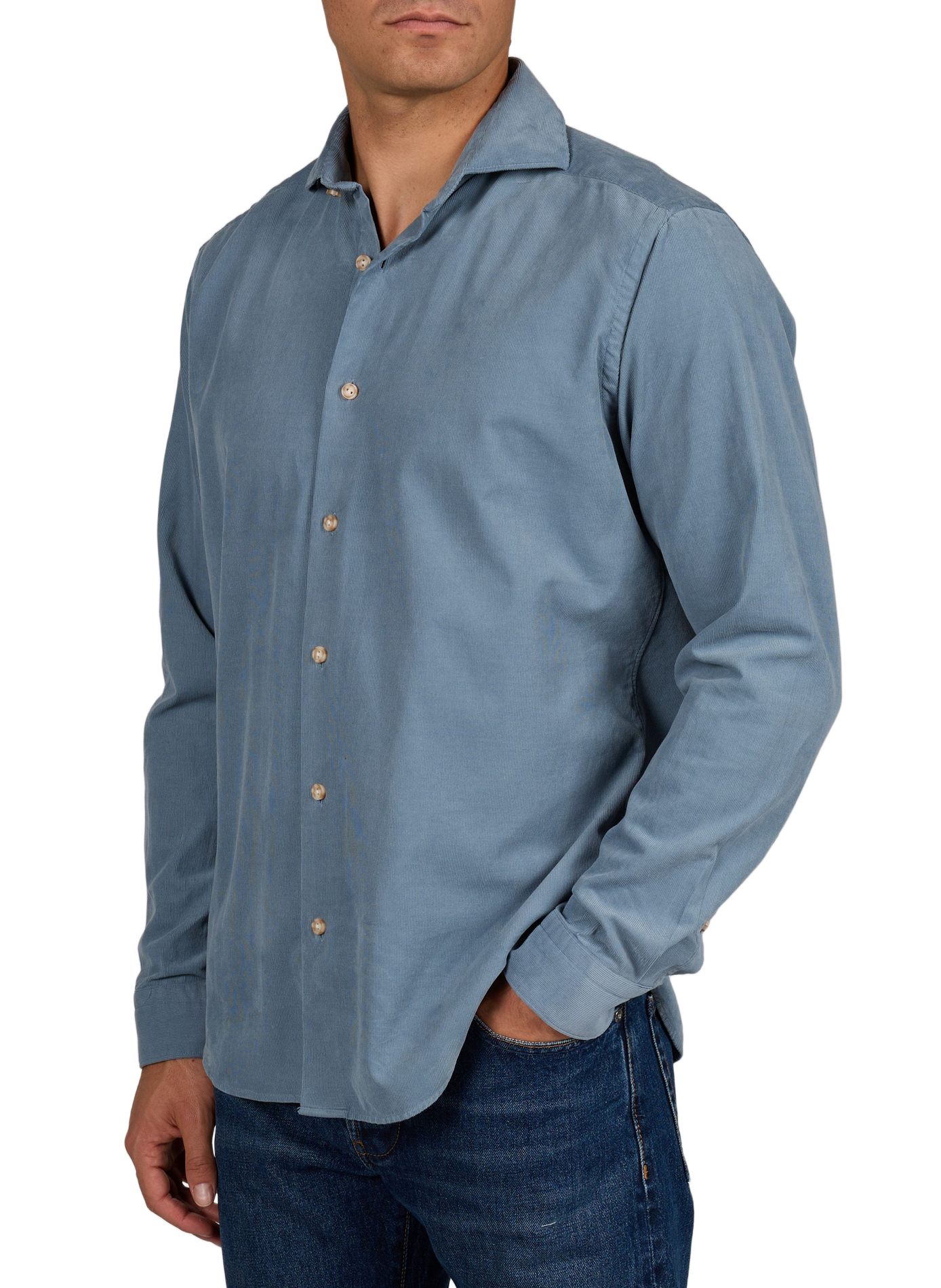 Straight cotton shirt ETON Blue