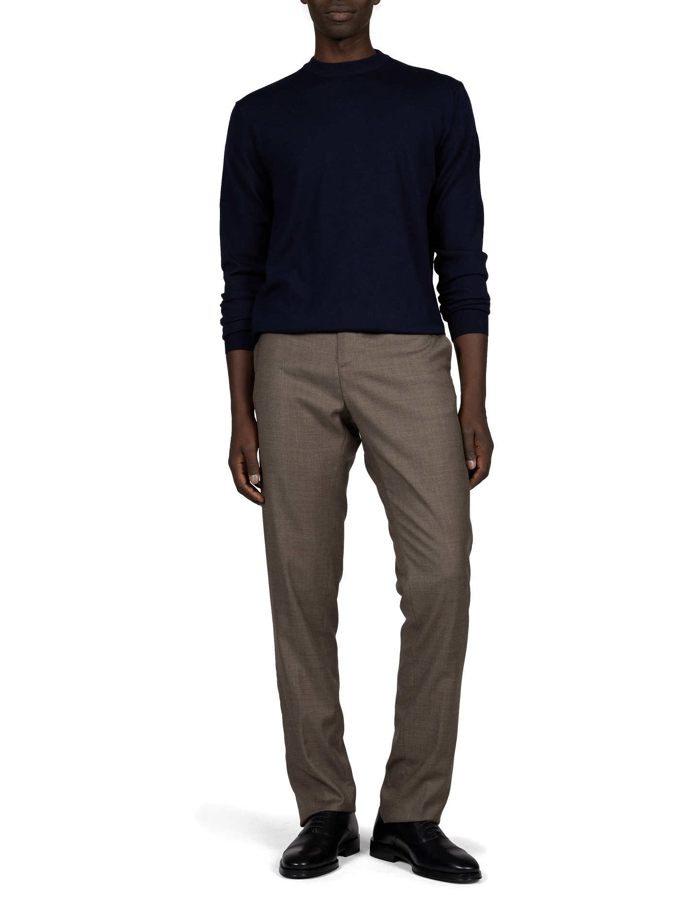 Straight leg knit wool pants AURELIEN Blue