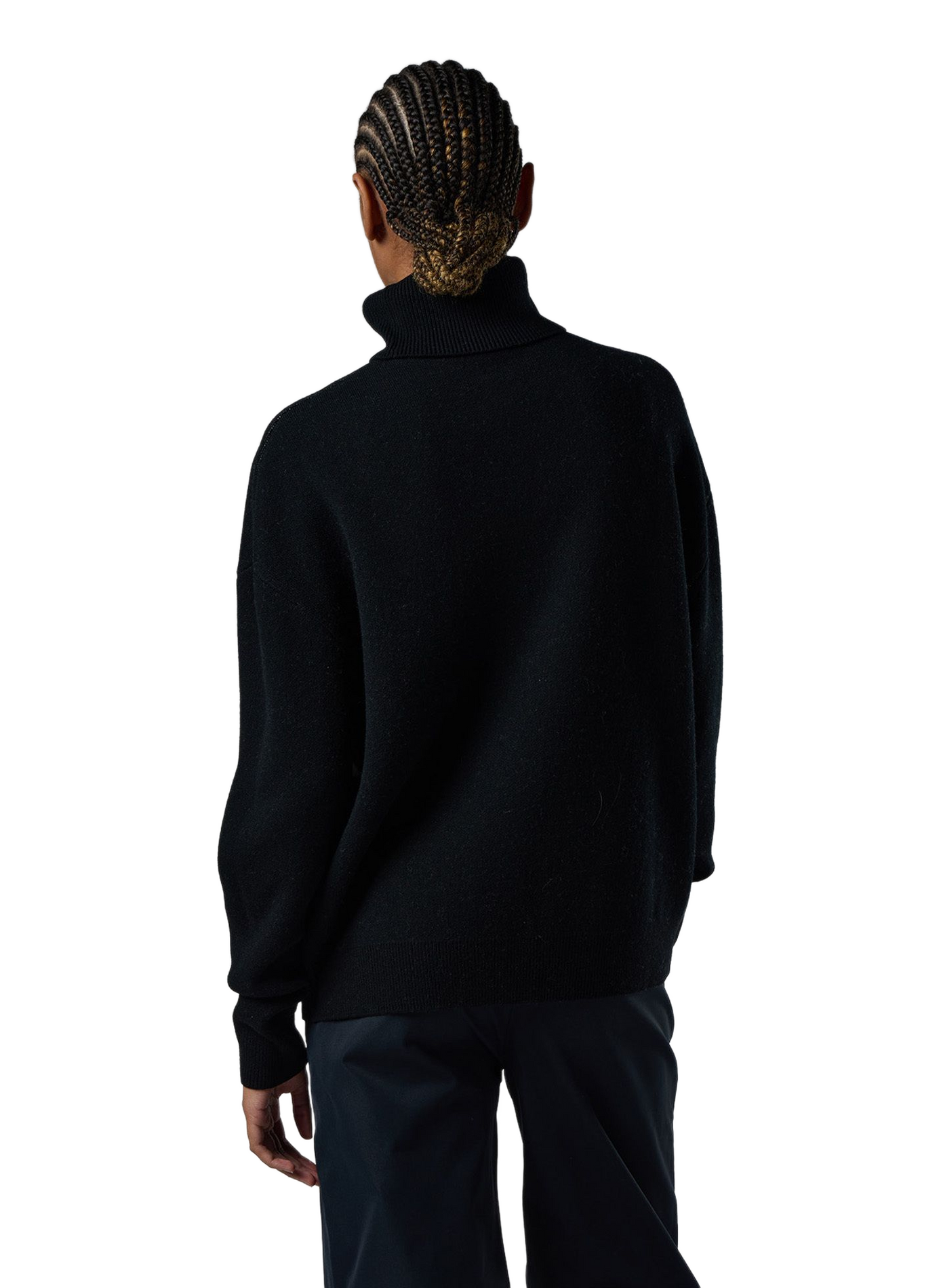 Relaxed-fit W PATTER merino wool turtleneck sweater ROSSIGNOL Black