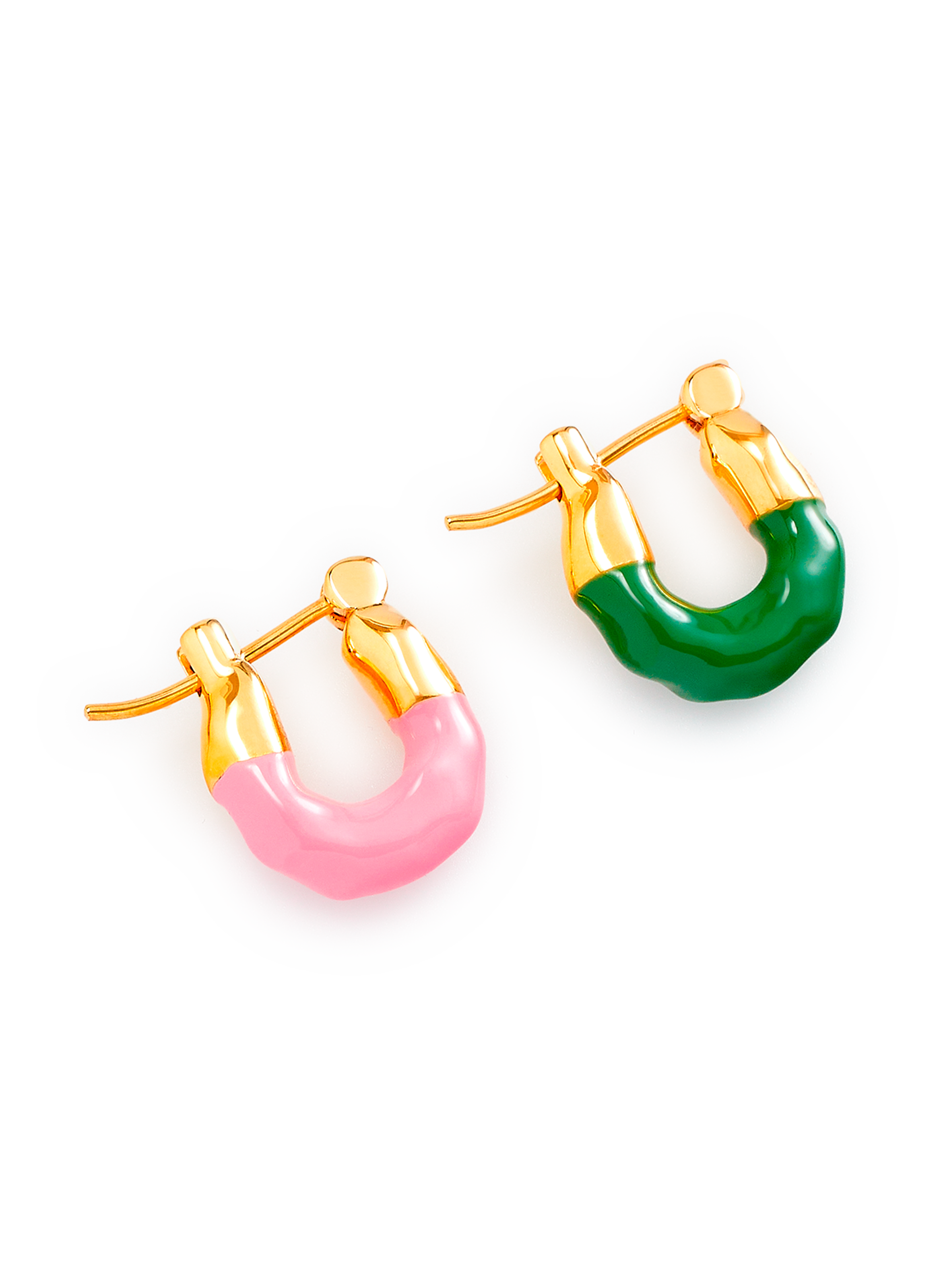 Boucles d'oreille mini Wave en laiton plaqué or