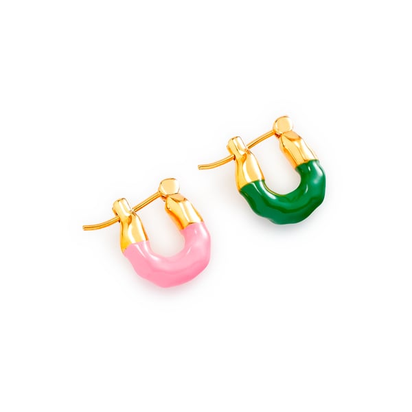 Boucles d'oreille mini Wave en laiton plaqué or