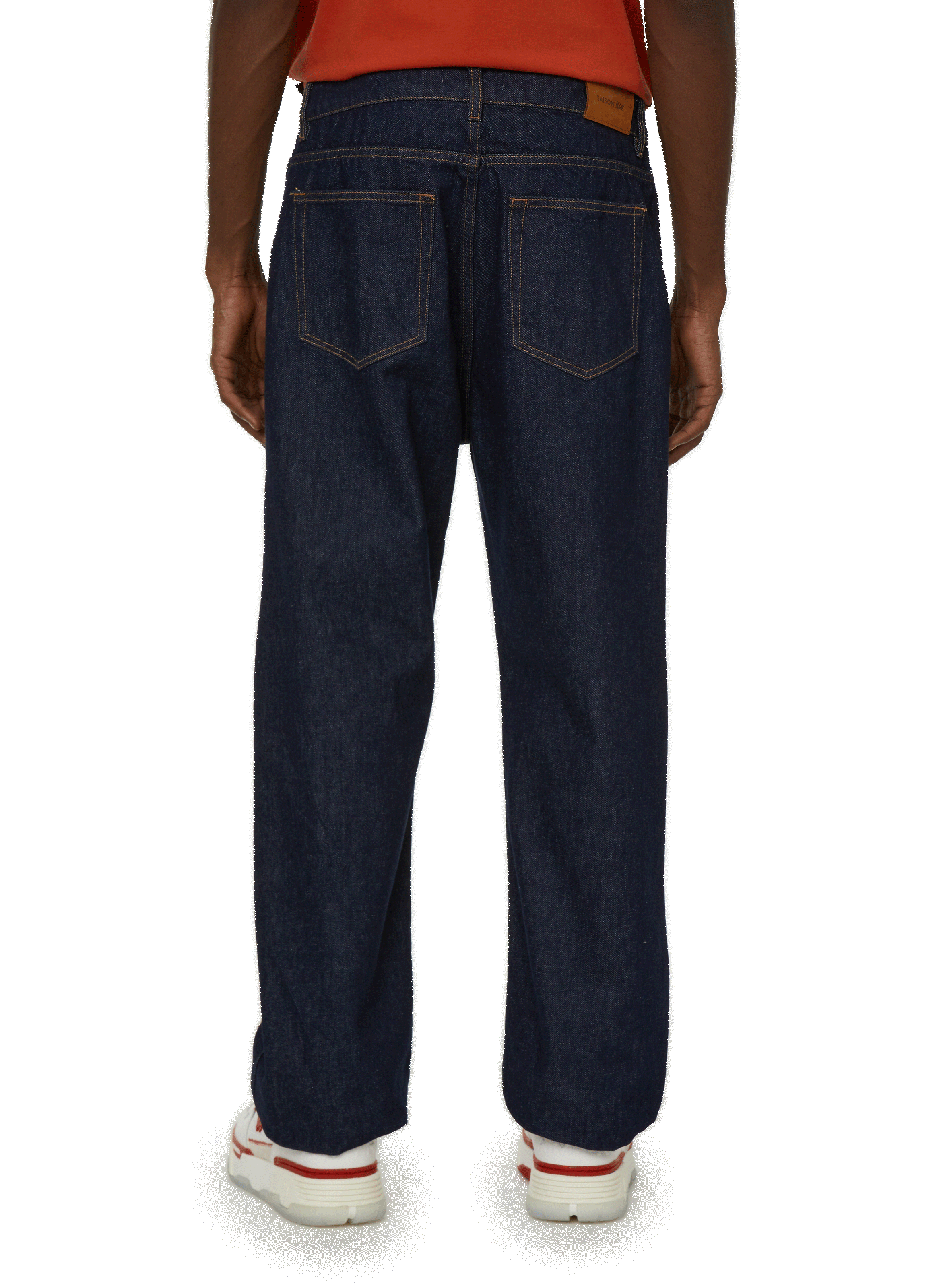Straight-fit cotton jeans Blue