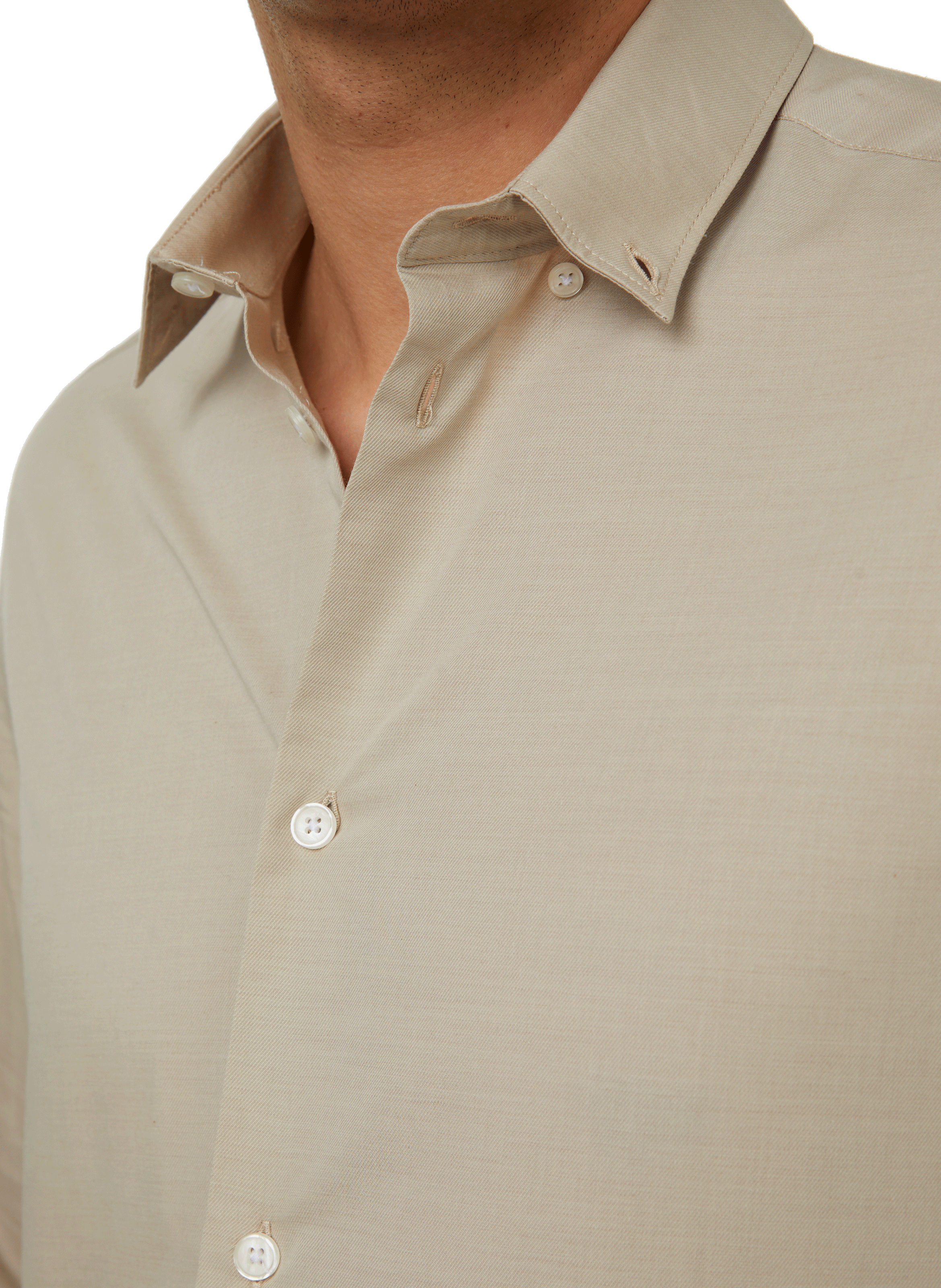 Plain cotton shirt AU PRINTEMPS PARIS Beige