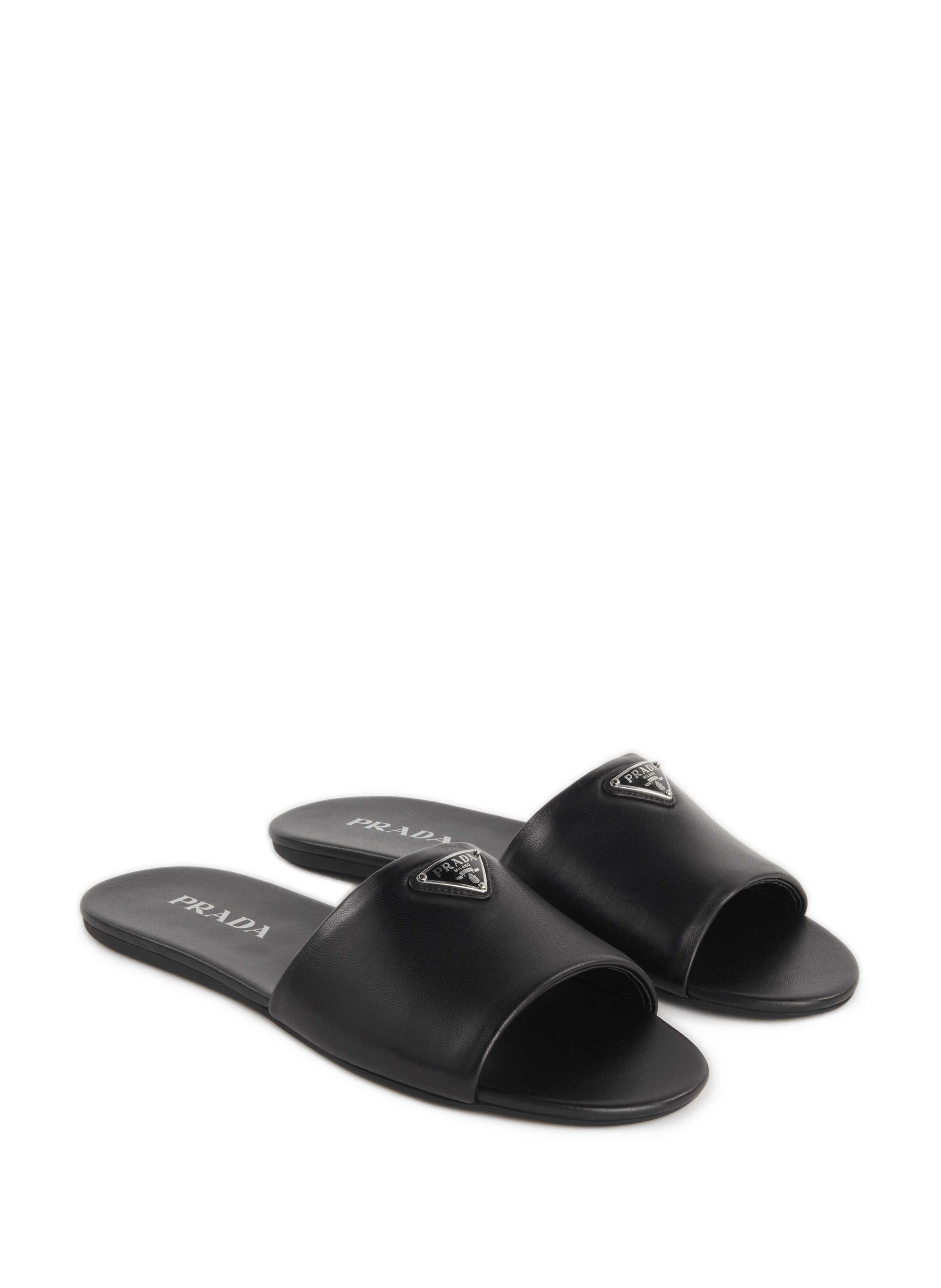 Leather mules PRADA Black