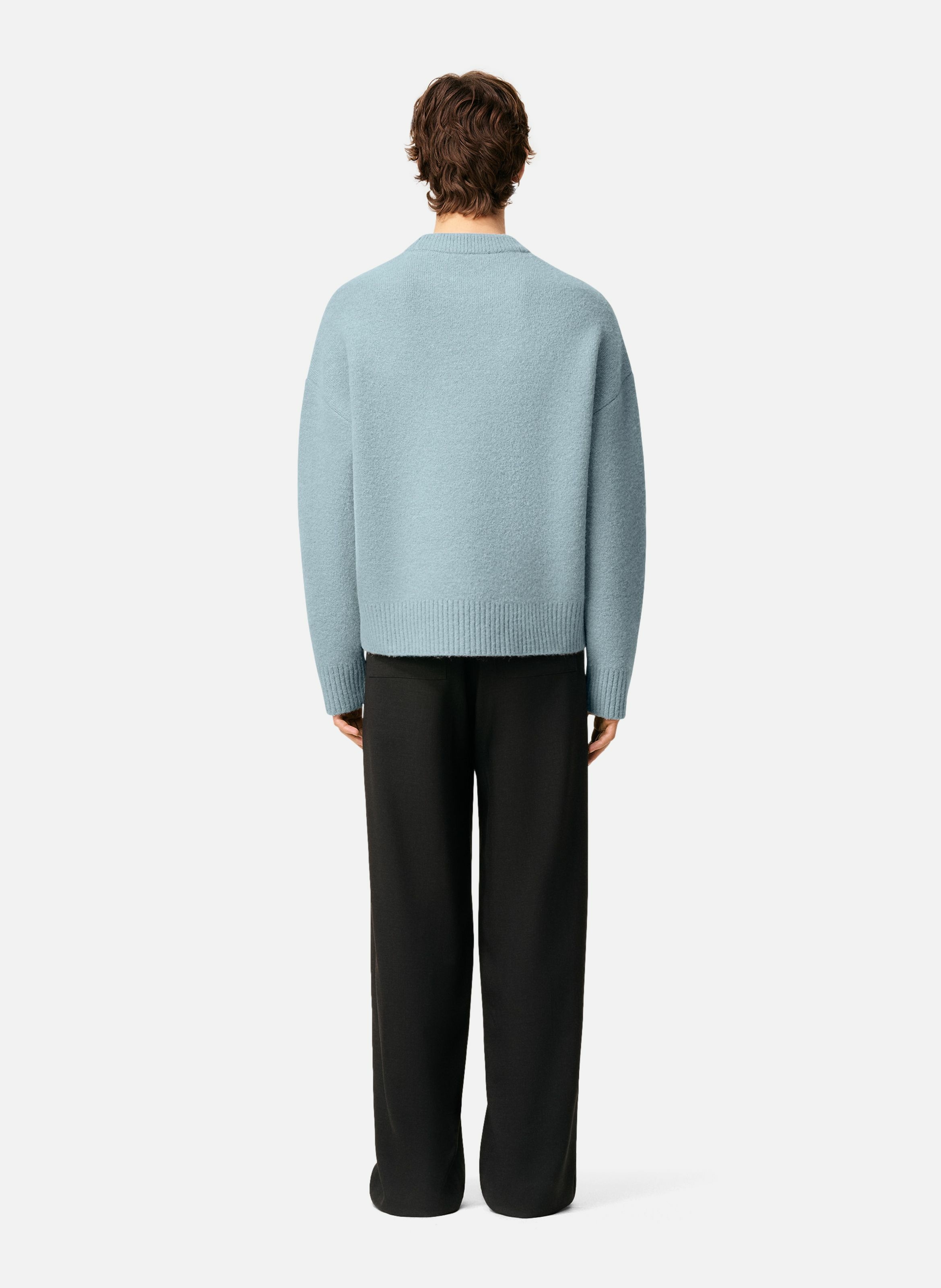 Pull col rond ami de coeur en alpaga unisexe AMI PARIS Bleu