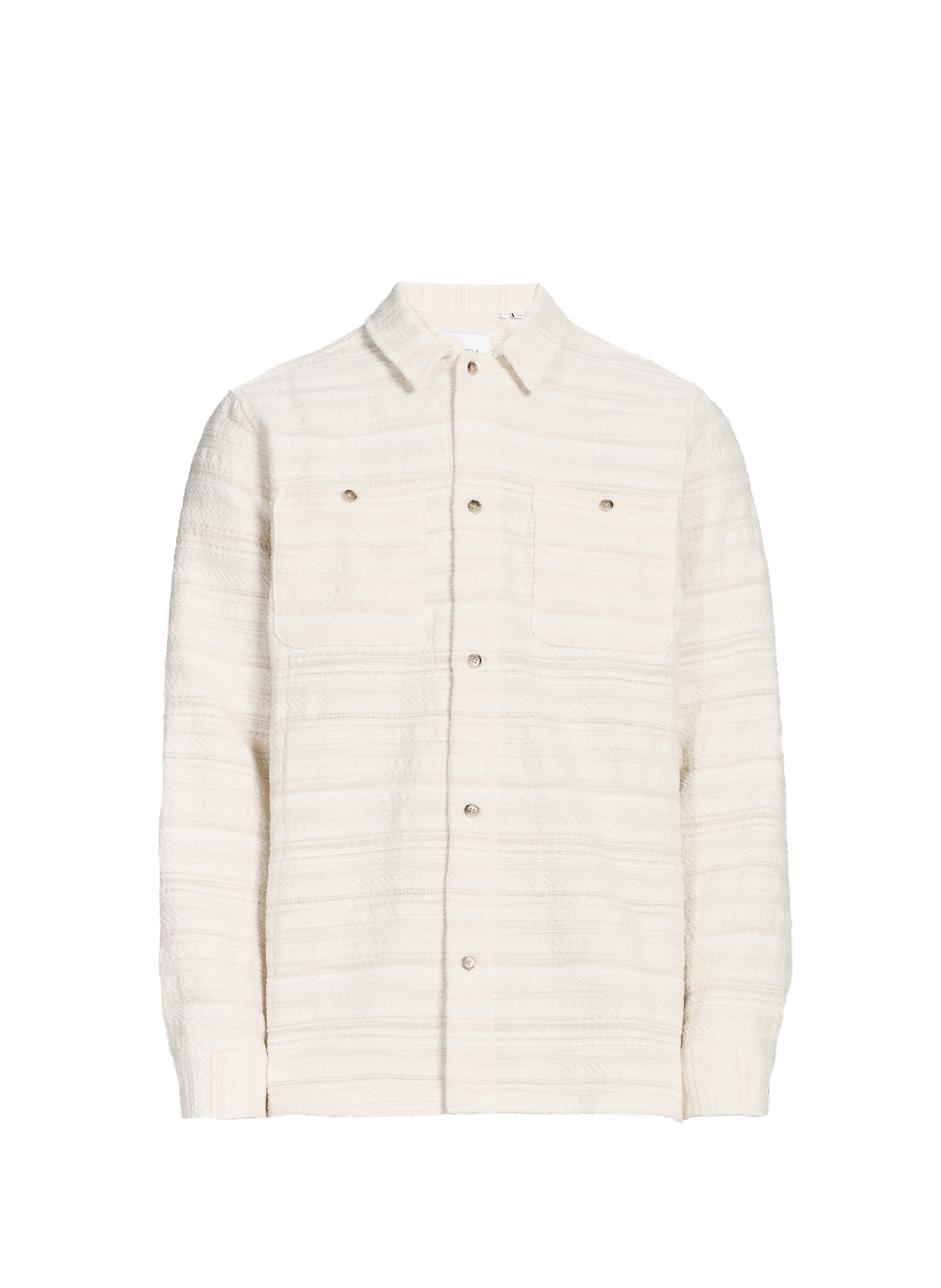Striped textured cotton blend jacket White