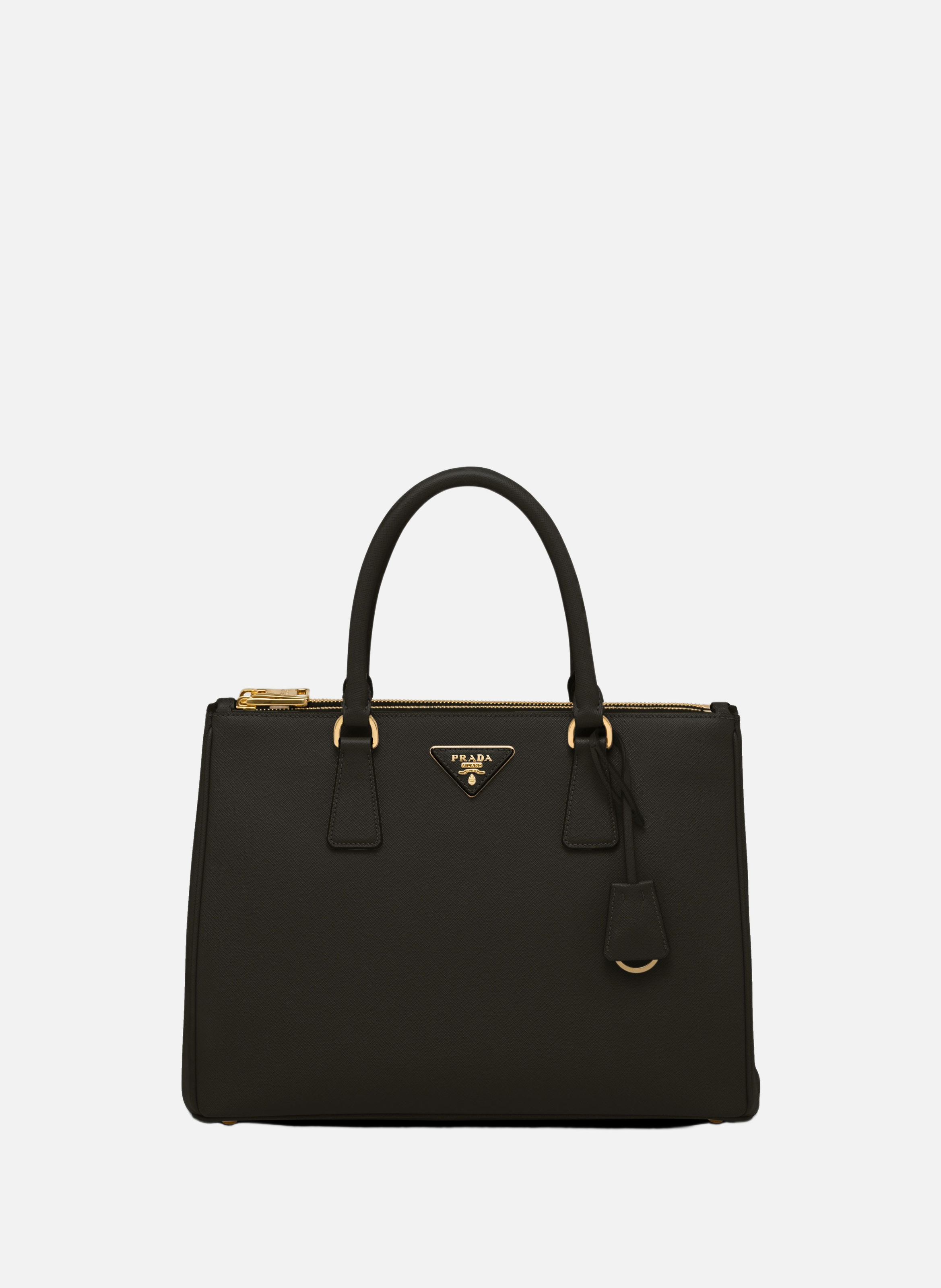 Grand sac prada galleria en cuir saffiano PRADA Noir