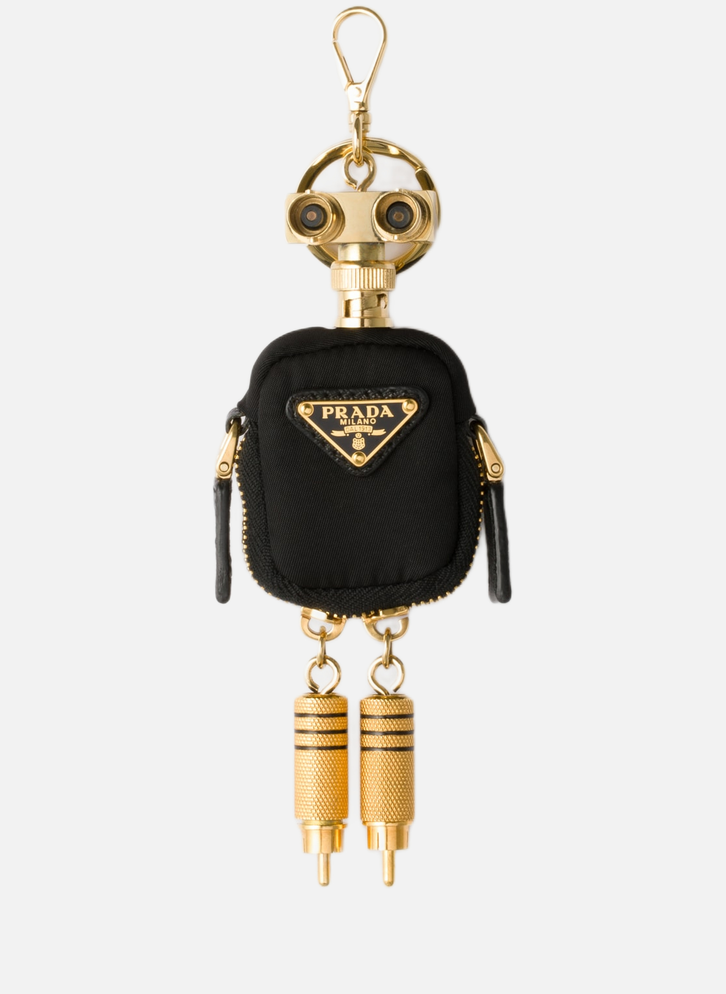 PRADA Charm de sac robot en re-nylon Noir