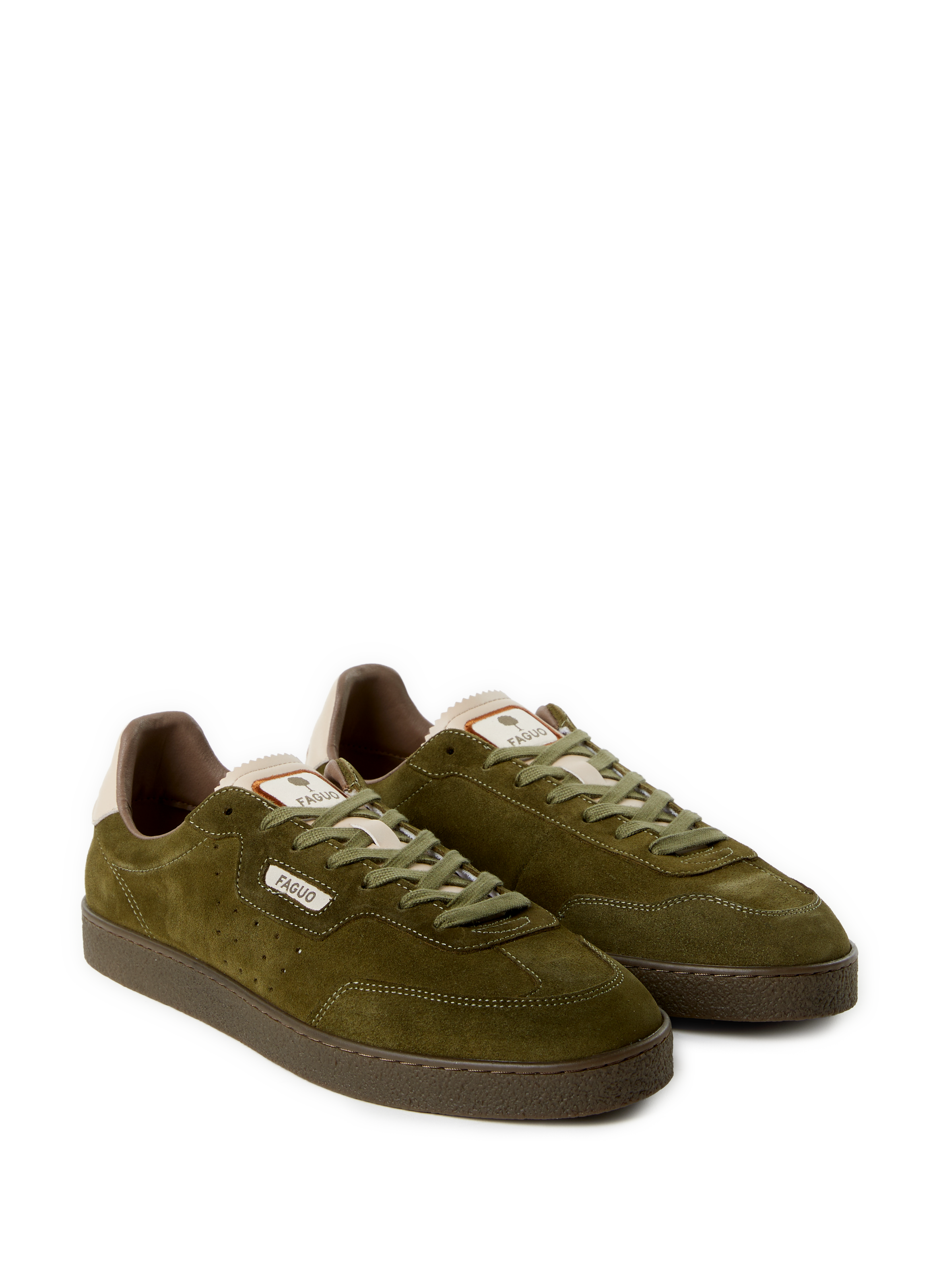Baskets en cuir mélangé FAGUO Vert