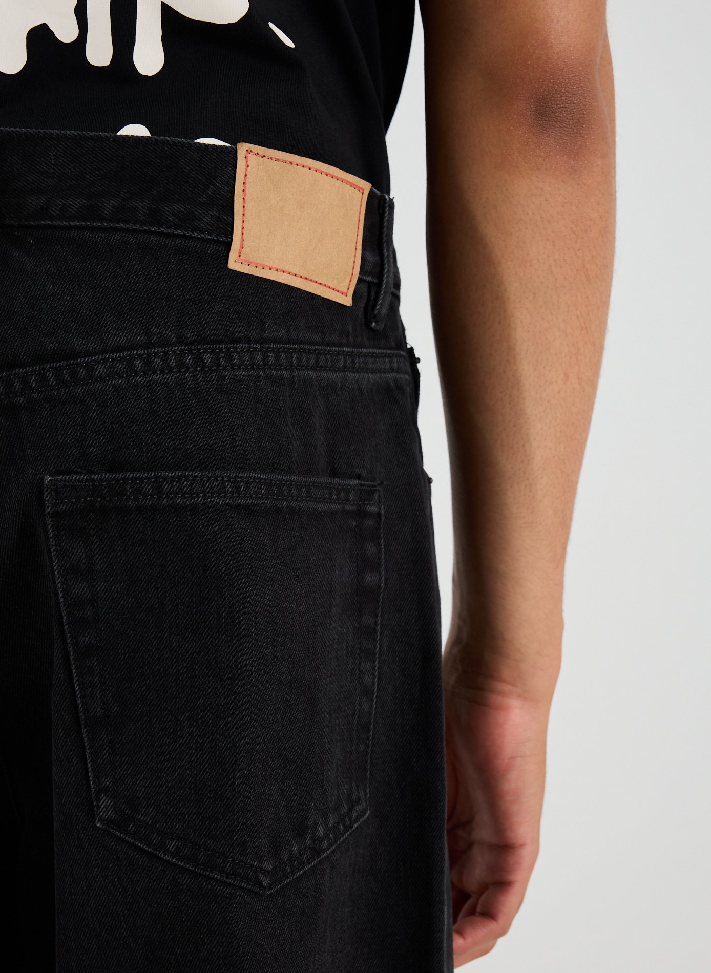 Relaxed straight-leg cotton jeans JEANERICA DENIM Black