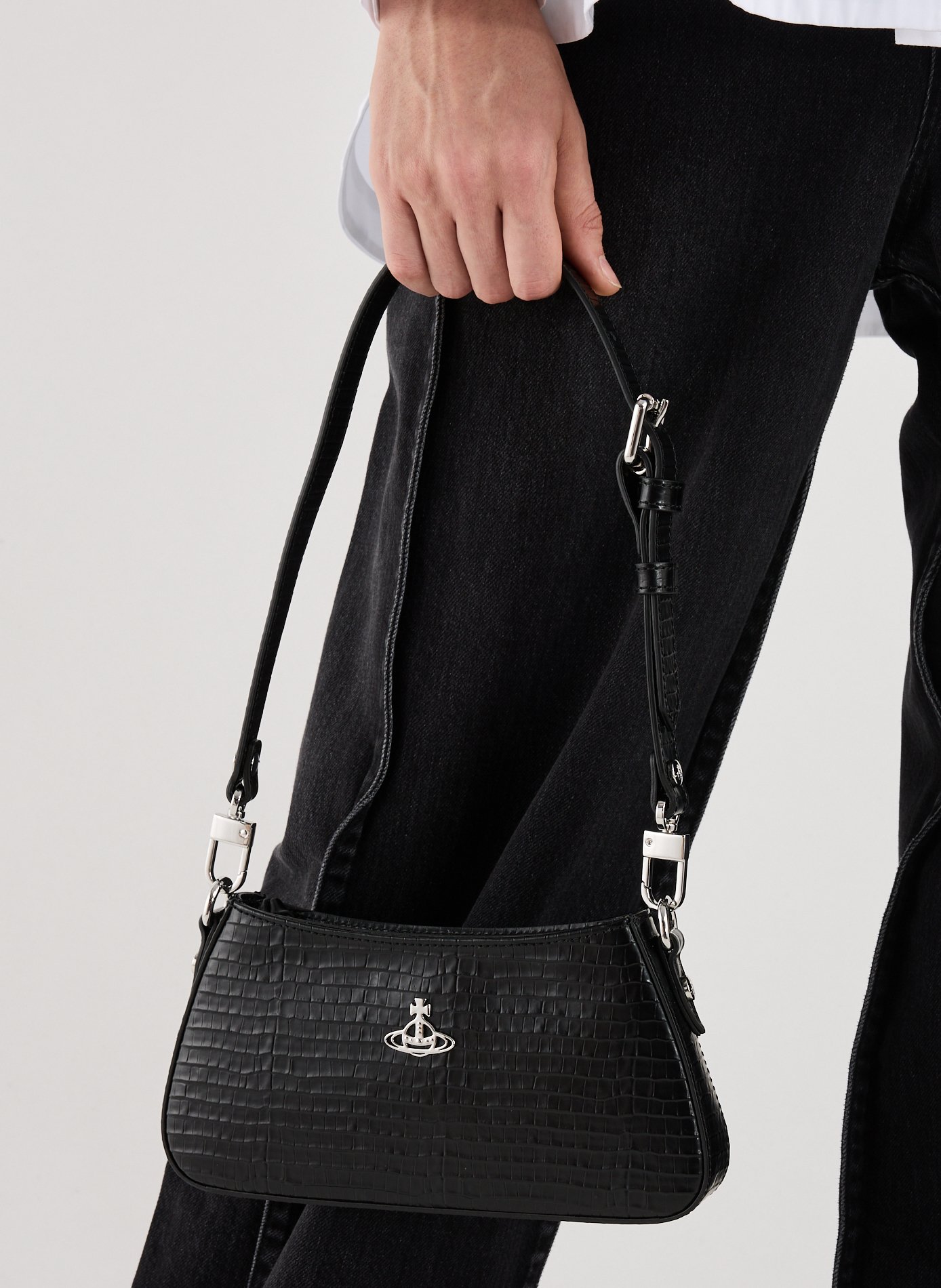 Cow leather handbag VIVIENNE WESTWOOD Black