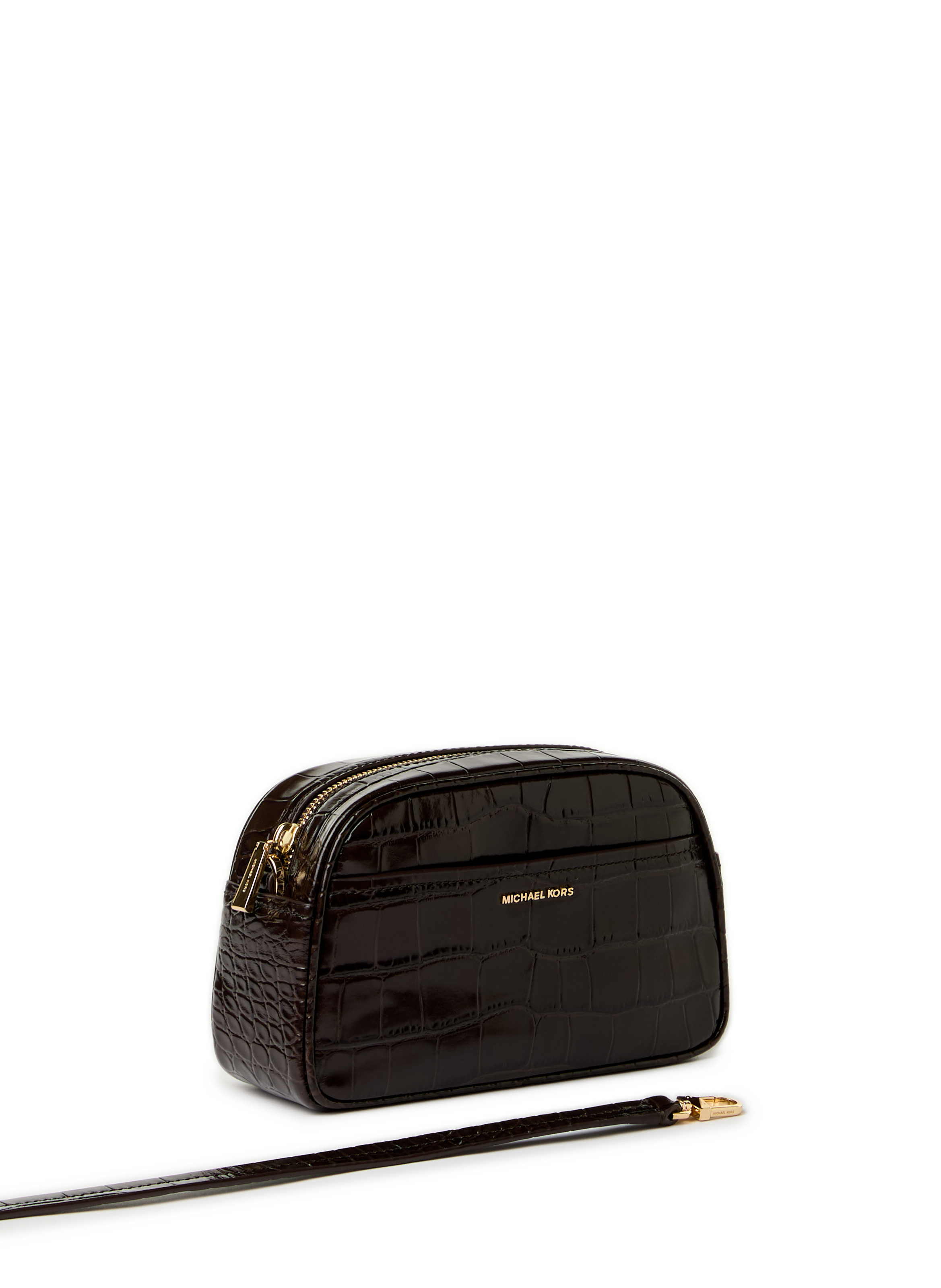 Textured leather shoulder bag MICHAEL KORS Brown