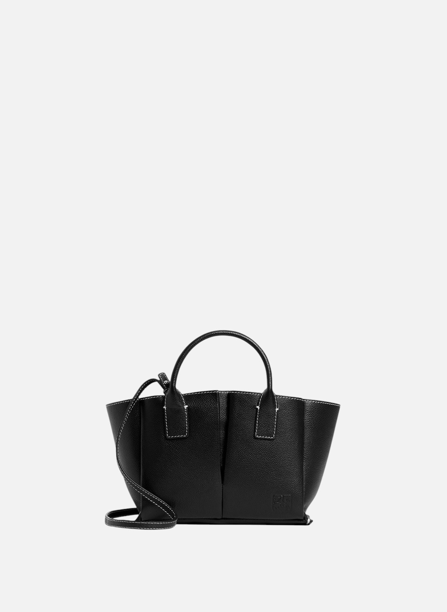 Petit sac à main elena en cuir grainé LE TANNEUR Noir