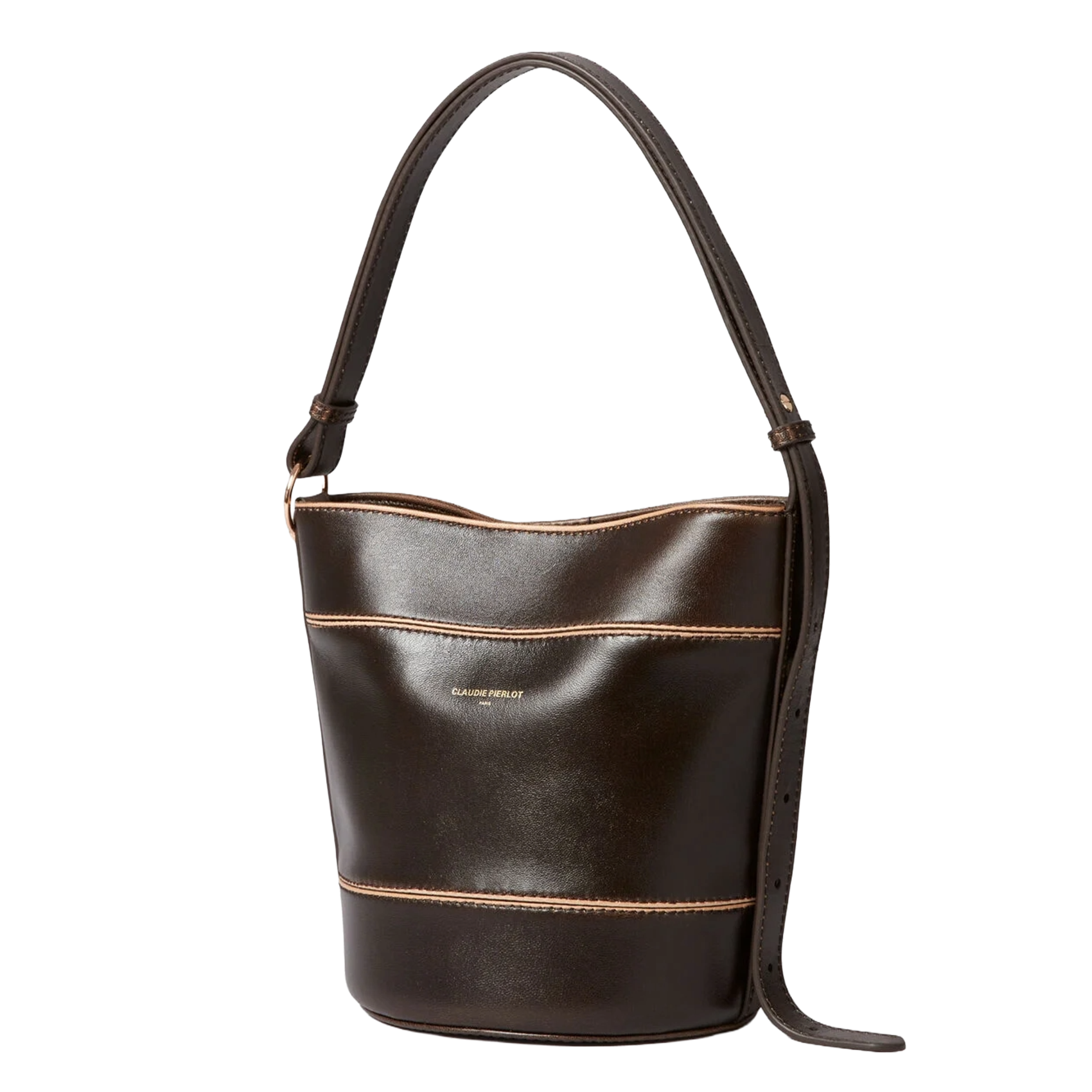 Sac à main sceau en cuir CLAUDIE PIERLOT Marron