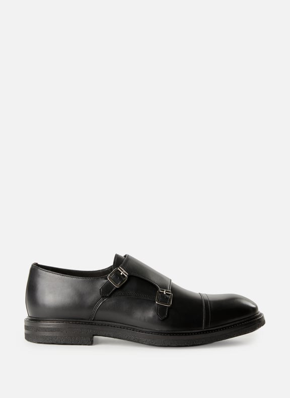 Chaussures basses à doubles boucles unies en cuir Noir by PAUL SMITH PAUL SMITH Chaussures basses à doubles boucles unies en cuir Noir