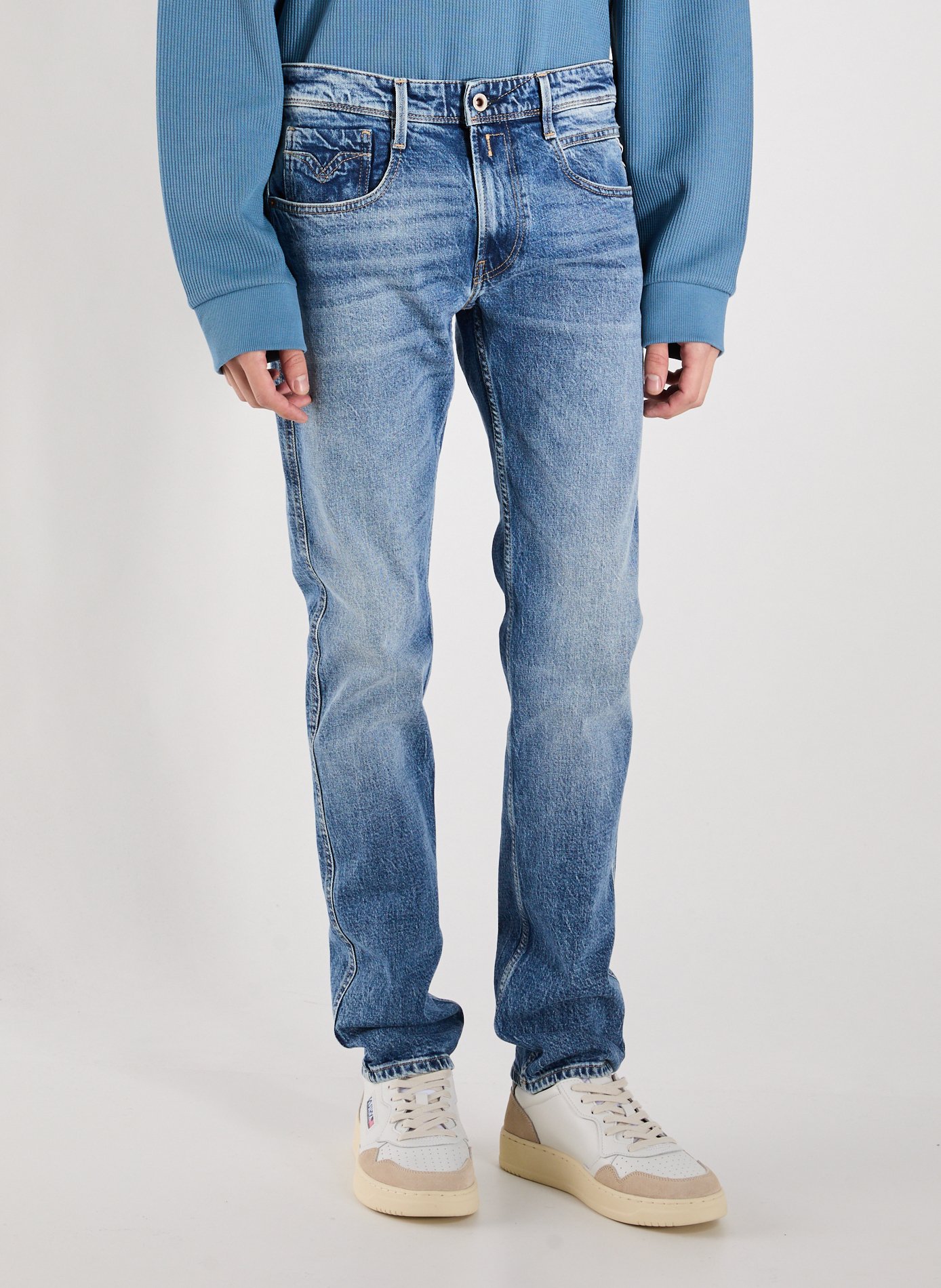 REPLAY Jeans slim en coton mélangé Bleu