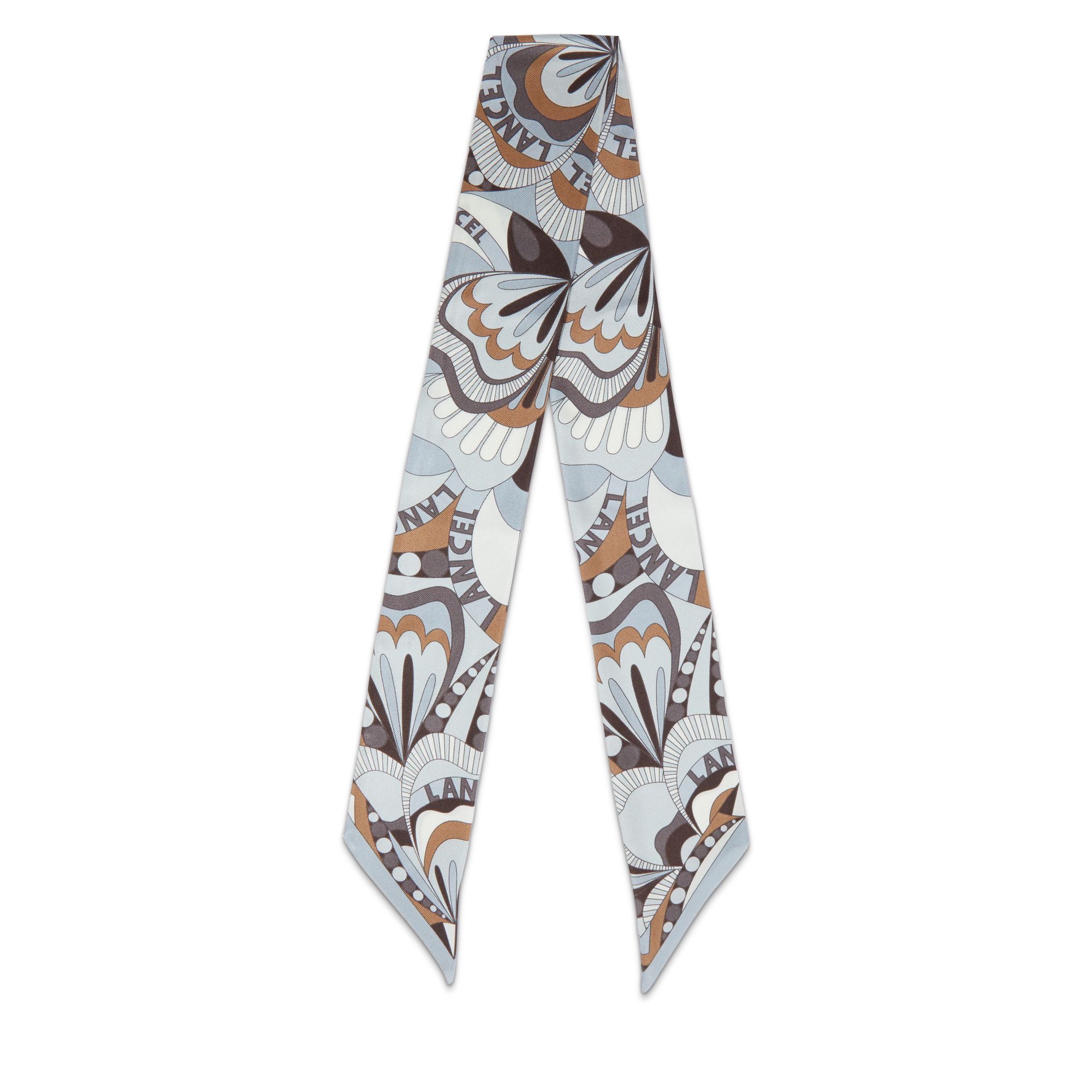 Bandeau de soie motif floral de lancel en soie LANCEL Bleu