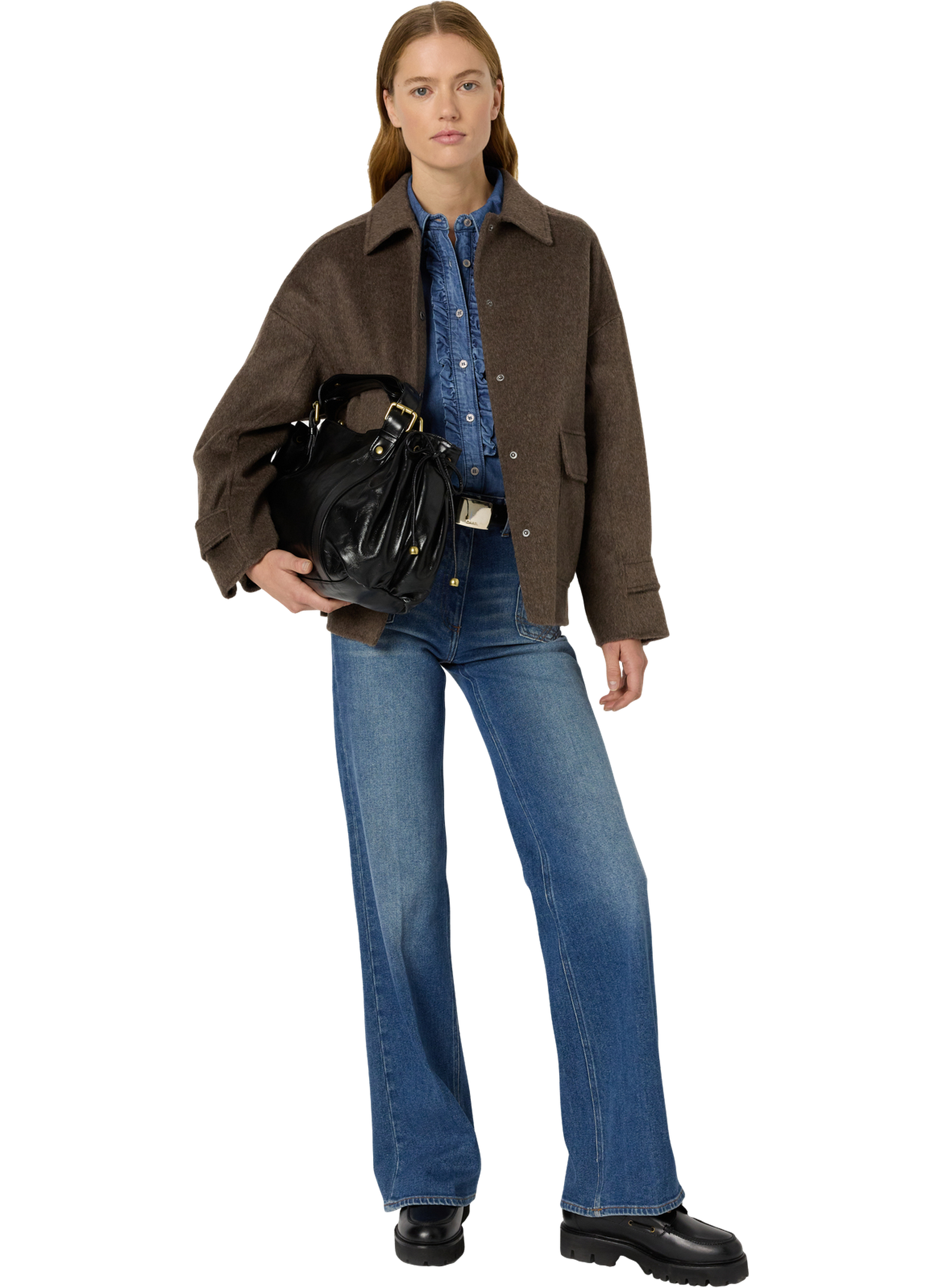 Surchemise en laine double face - melodie GERARD DAREL Marron