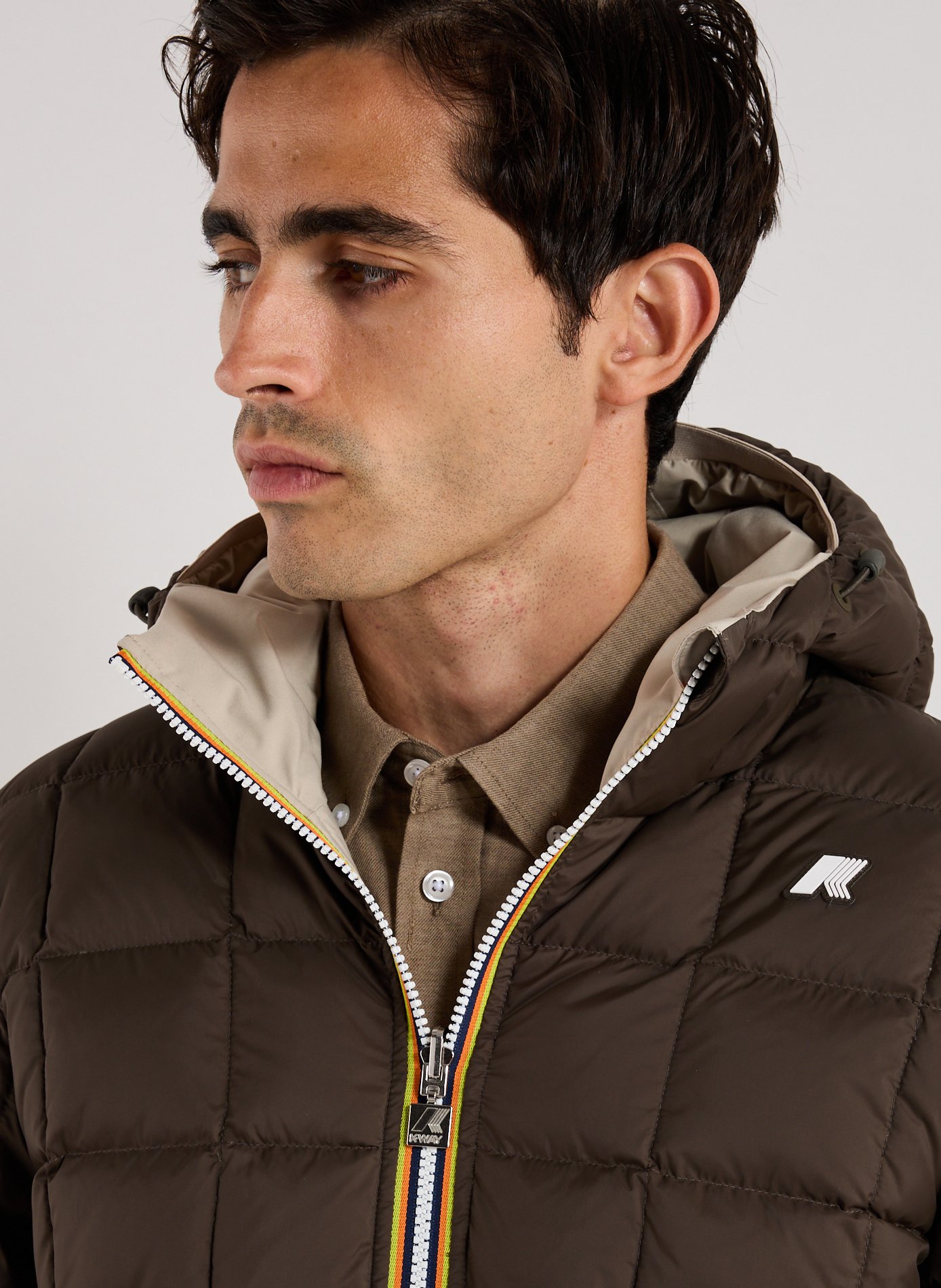 Doudoune réversible à capuche K-WAY Beige