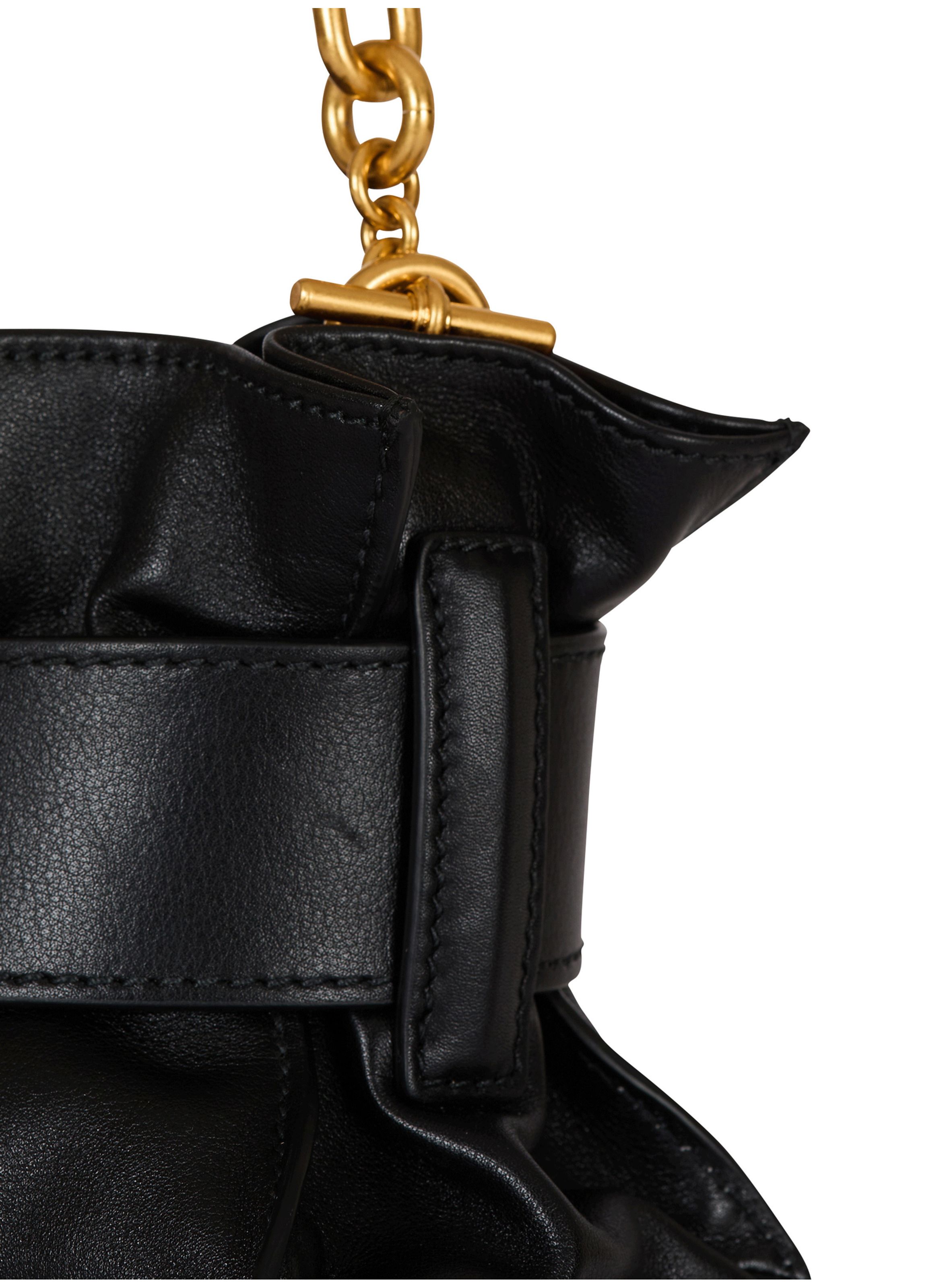 Sac anthem mini shoulder en cuir de veau BALMAIN Noir