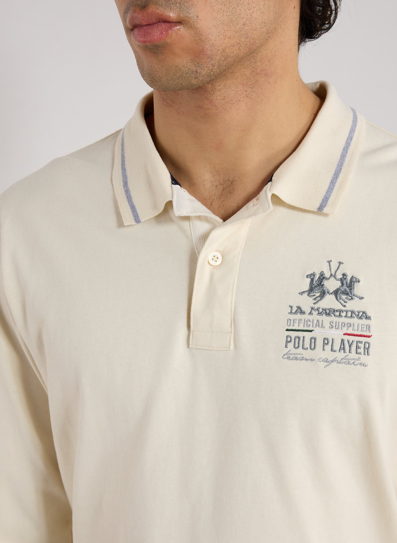 Polo manches longues en coton LA MARTINA Blanc