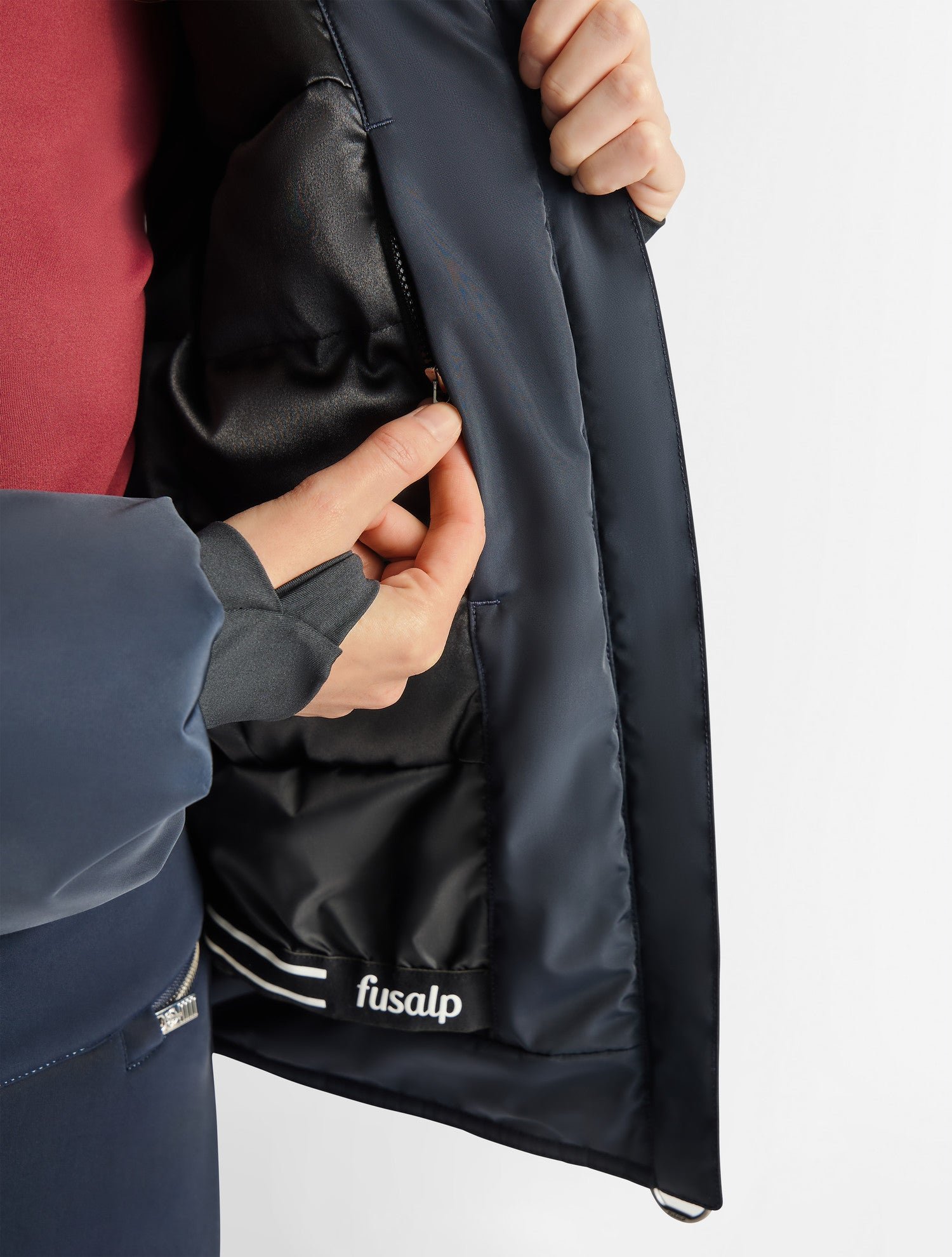 Blouson de ski lakki col panneau côtés FUSALP Bleu