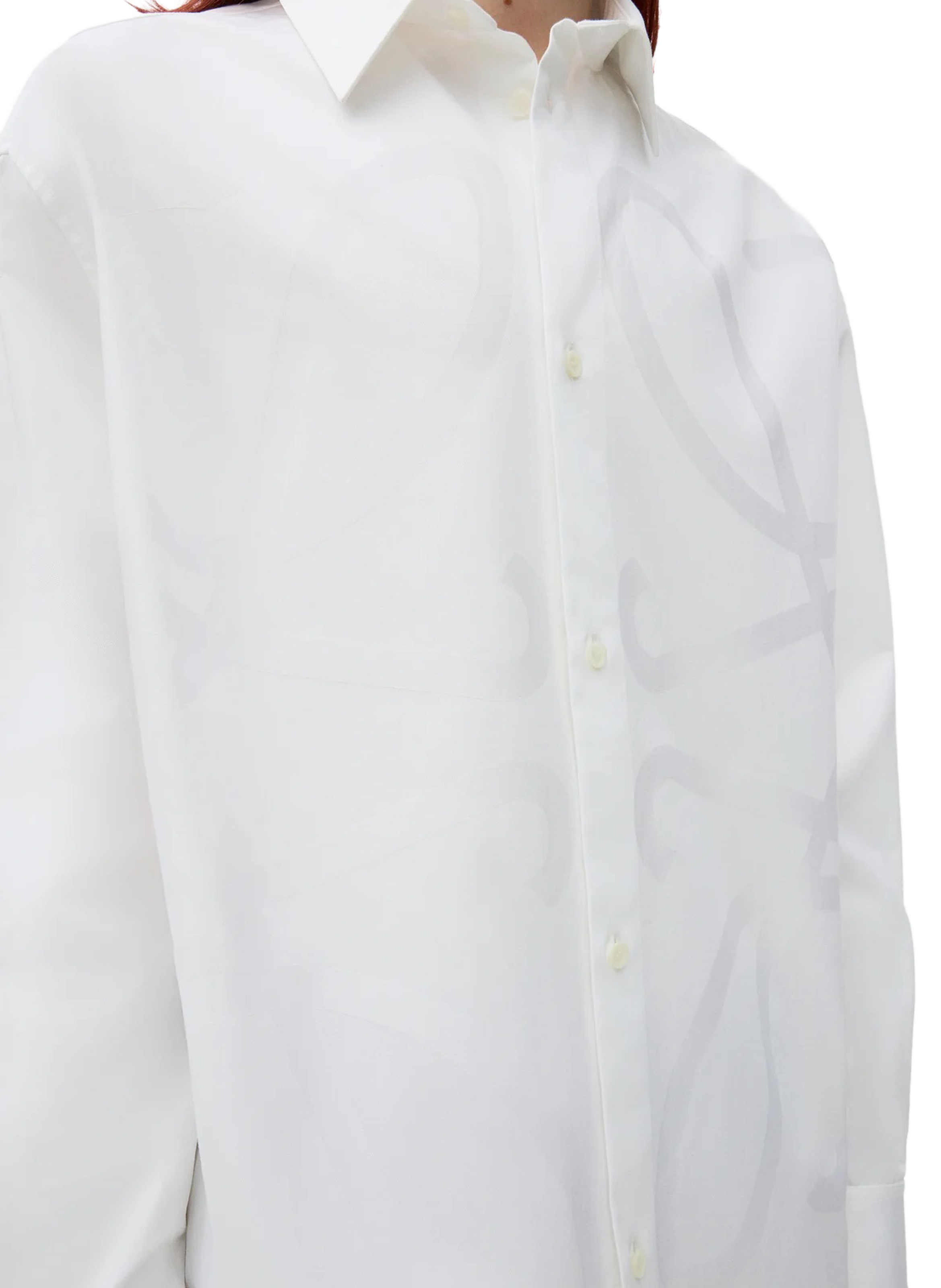 Anagram jacquard shirt in cotton twill LOEWE White