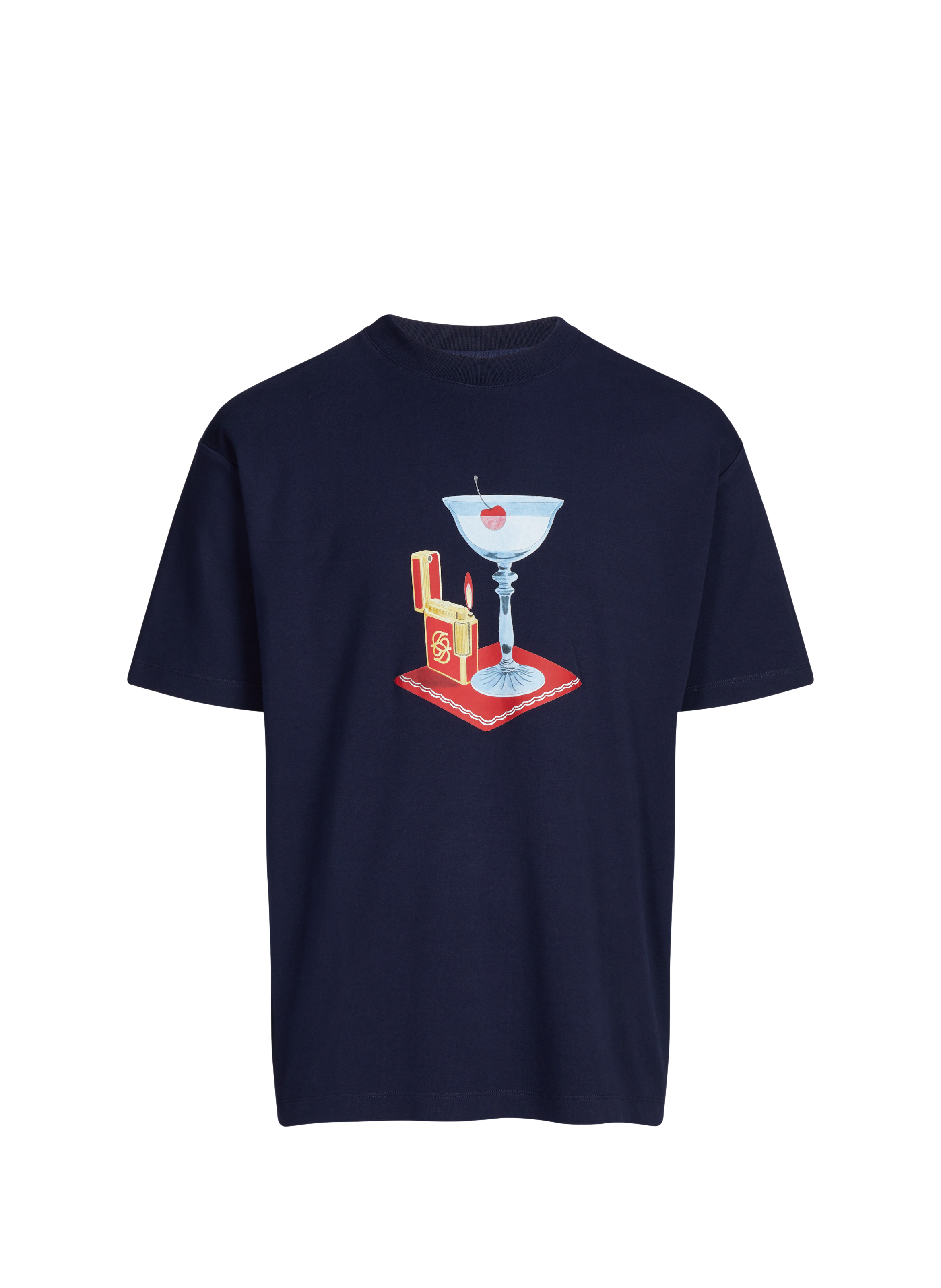 T-shirt imprimé à col rond en coton DROLE DE MONSIEUR Bleu