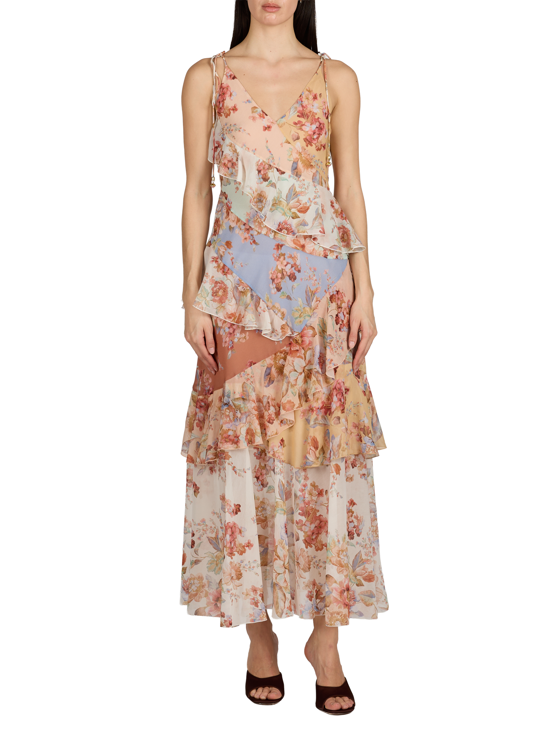 Flowery fluid dress in cotton and silk ZIMMERMANN Multicolour