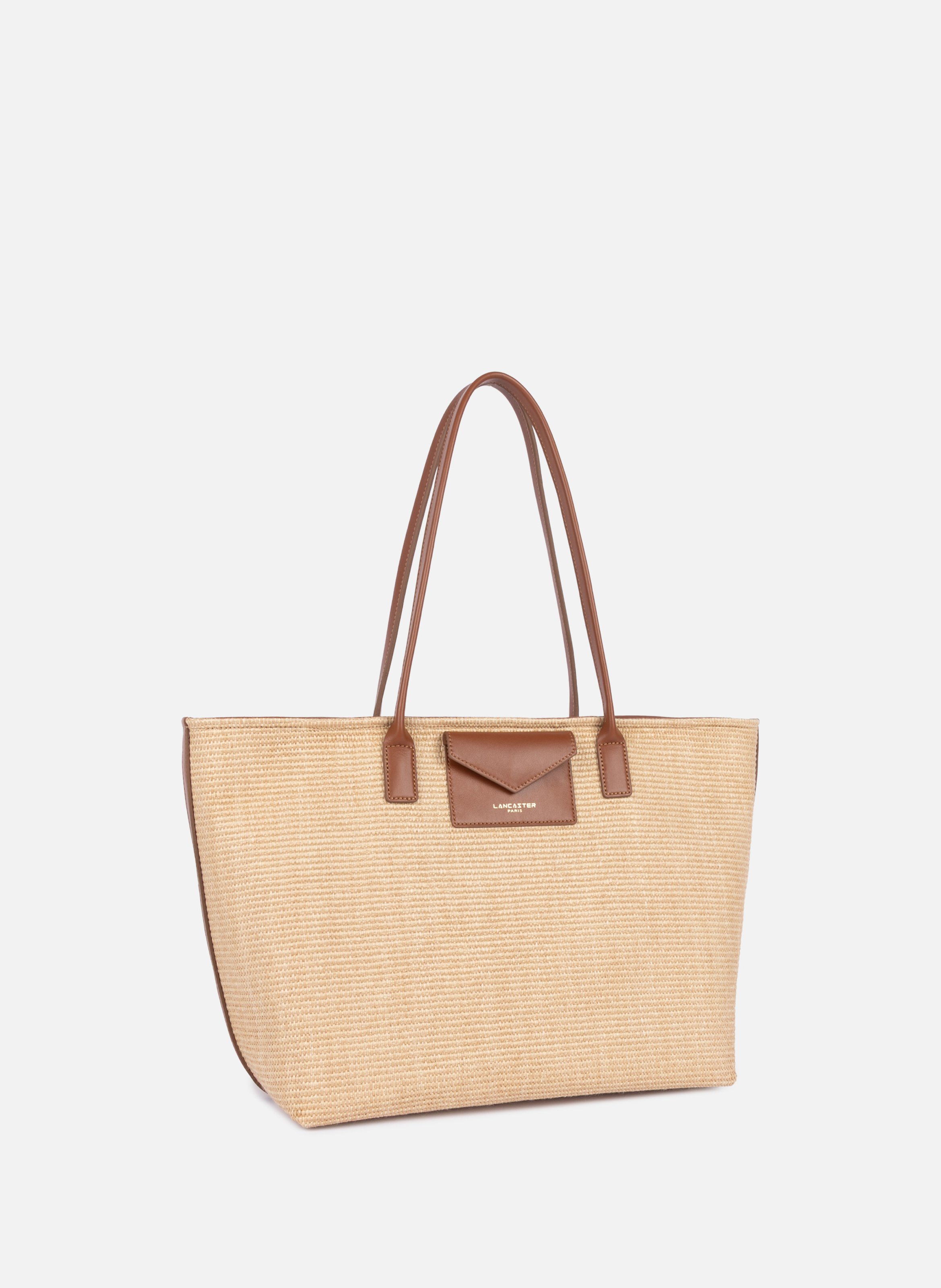 Sac cabas épaule - kba marinière osier LANCASTER Marron