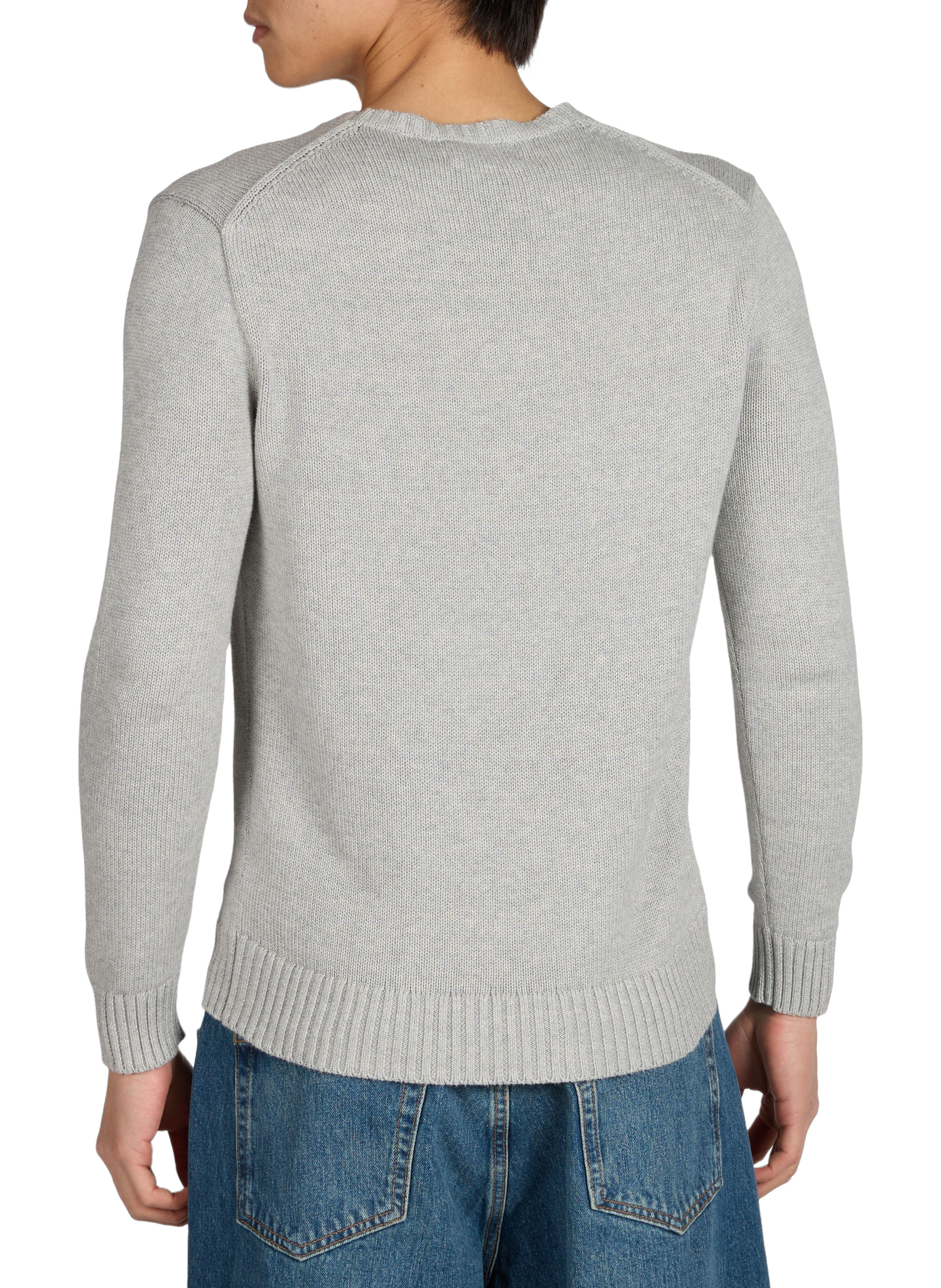 Ribbed round neck cotton sweater POLO RALPH LAUREN Grey
