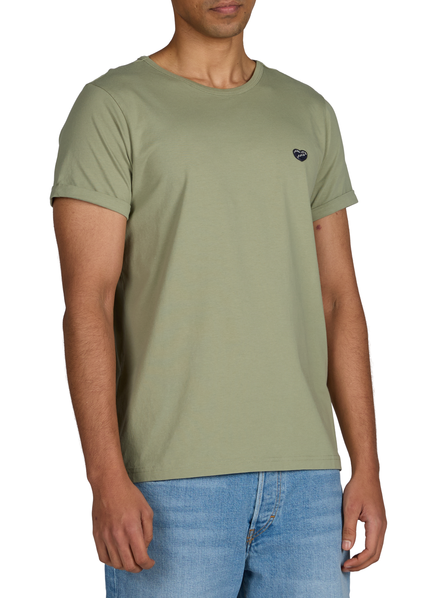 Poitou heart patch organic cotton T-shirt MAISON LABICHE Green