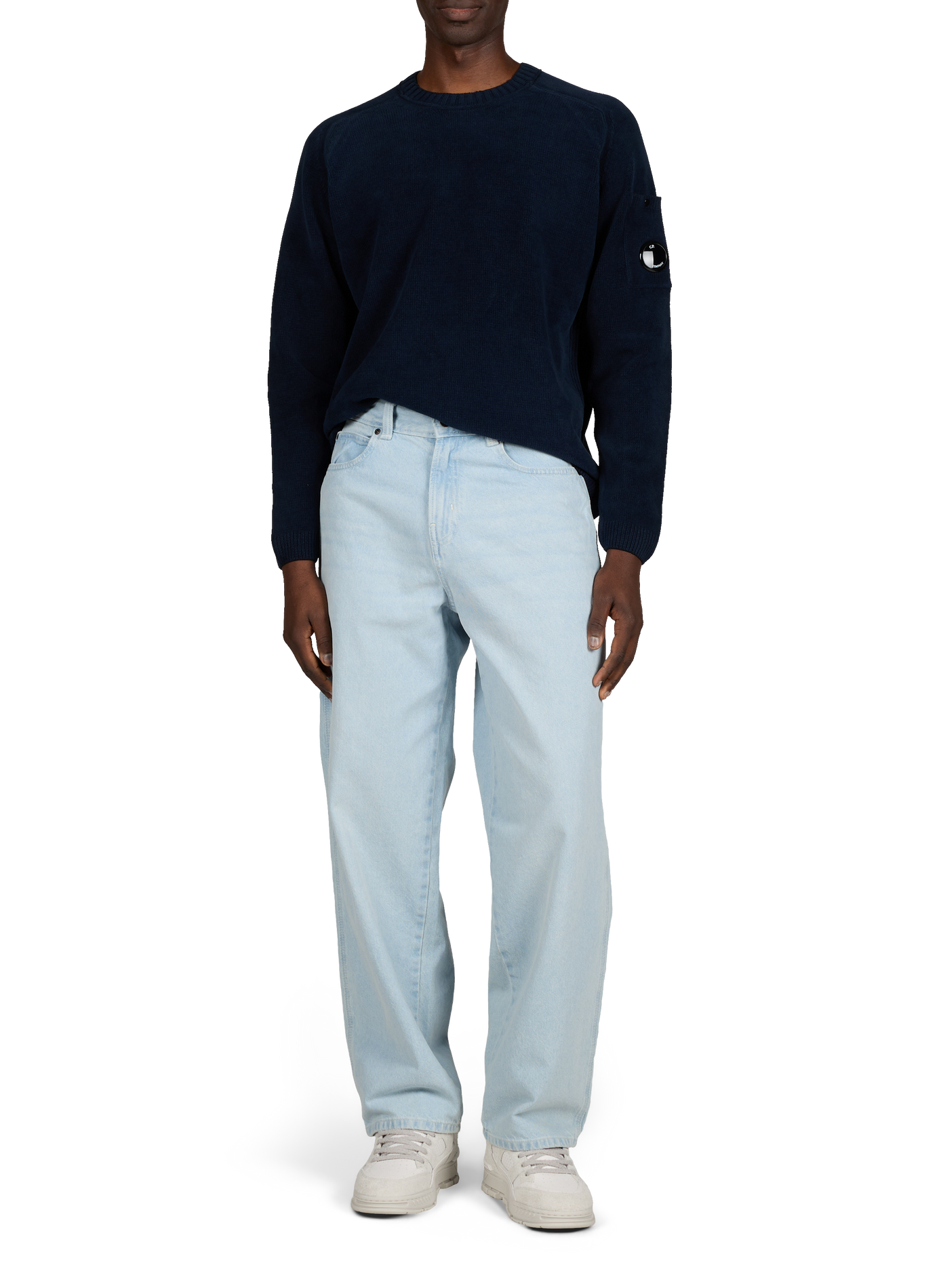 Round neck cotton sweatshirt CP COMPANY Blue