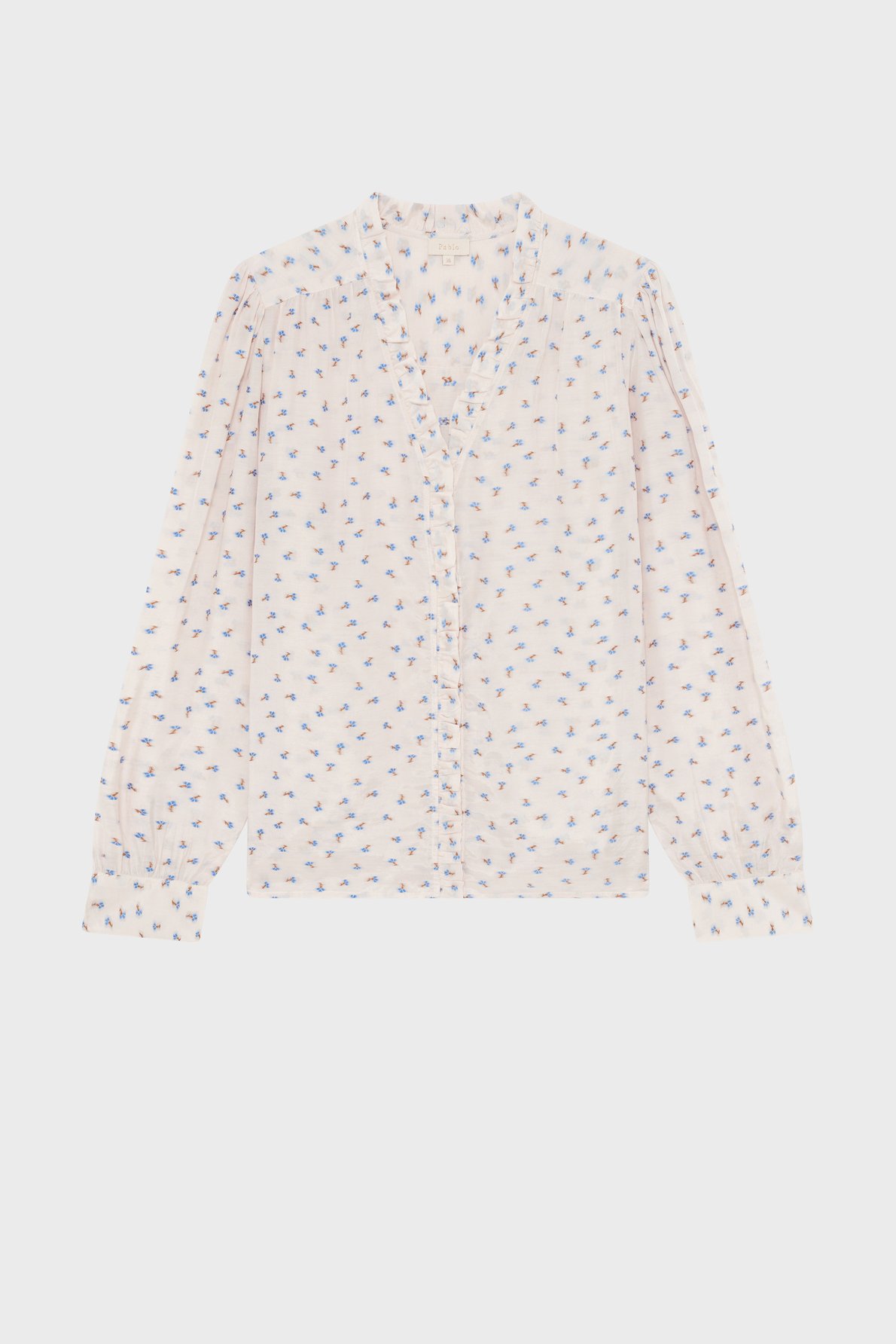 Chemise à volants et jacquard - chaima PABLO Beige