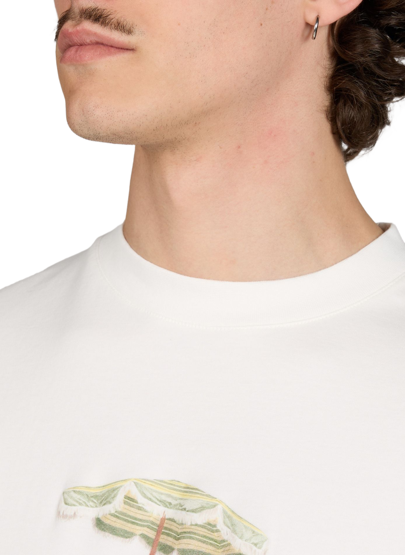 Floral print cotton t-shirt DROLE DE MONSIEUR Beige