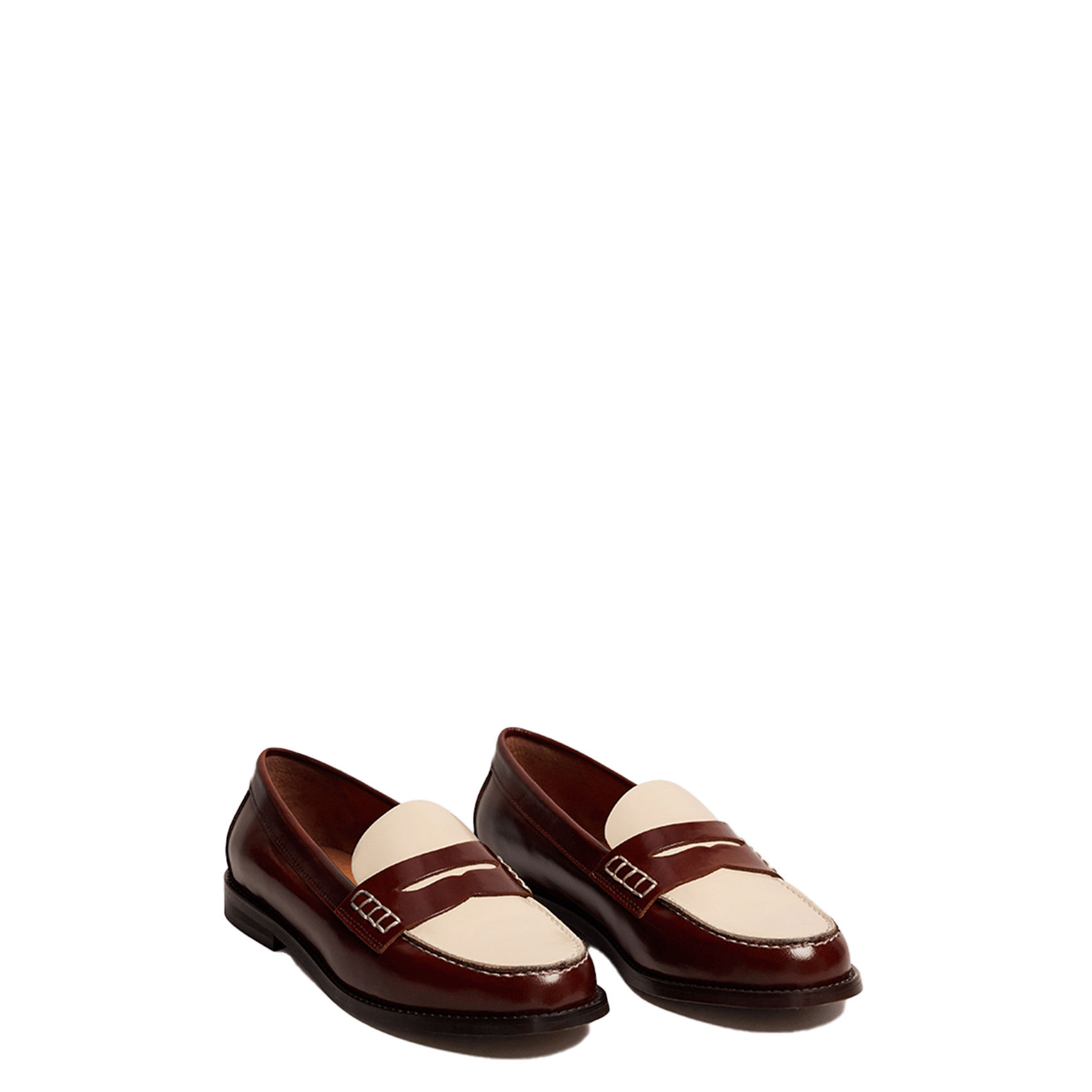 Mocassins bicolore en cuir audelya JONAK Marron