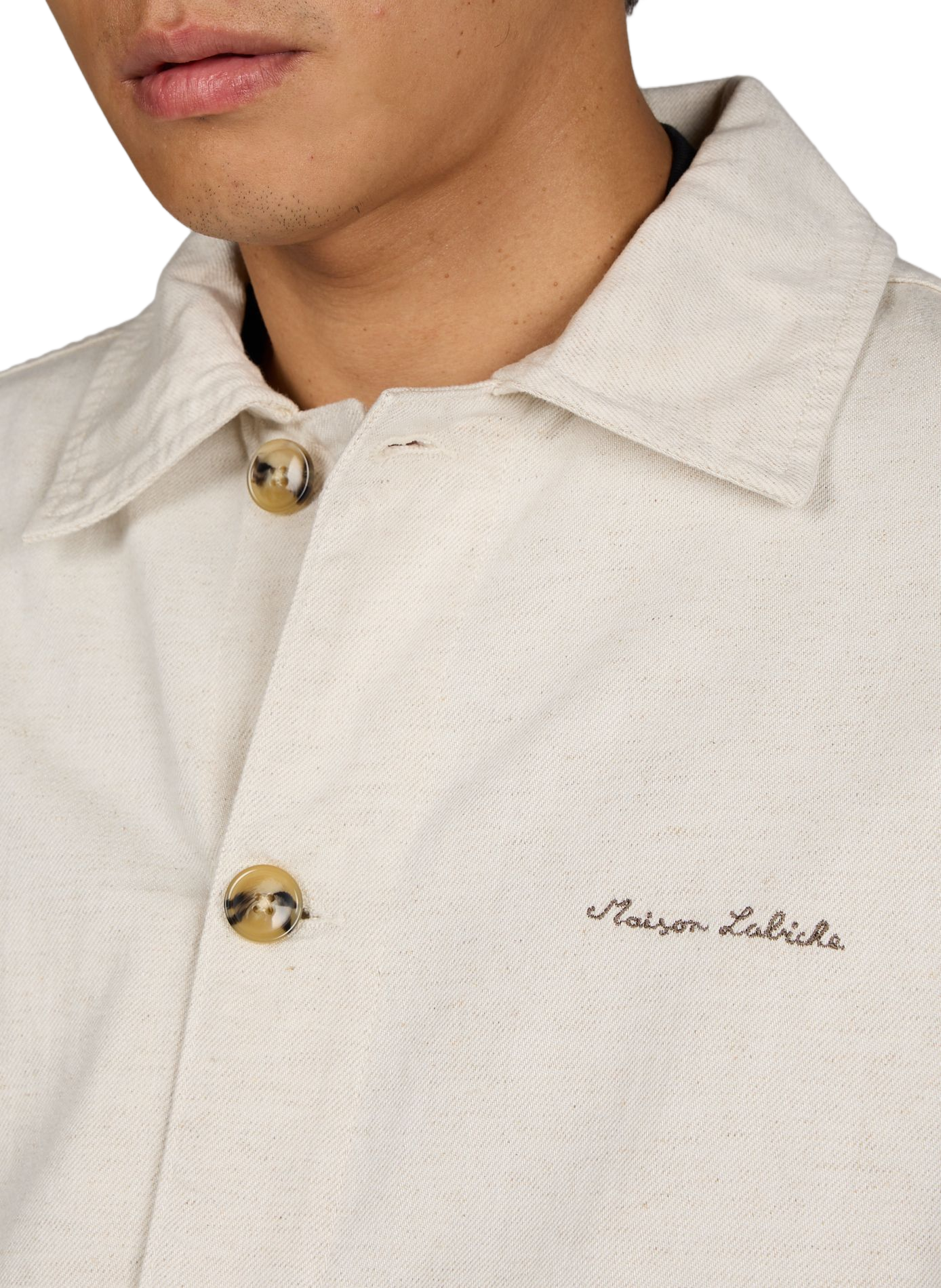 Straight linen and lyocell shirt MAISON LABICHE Beige